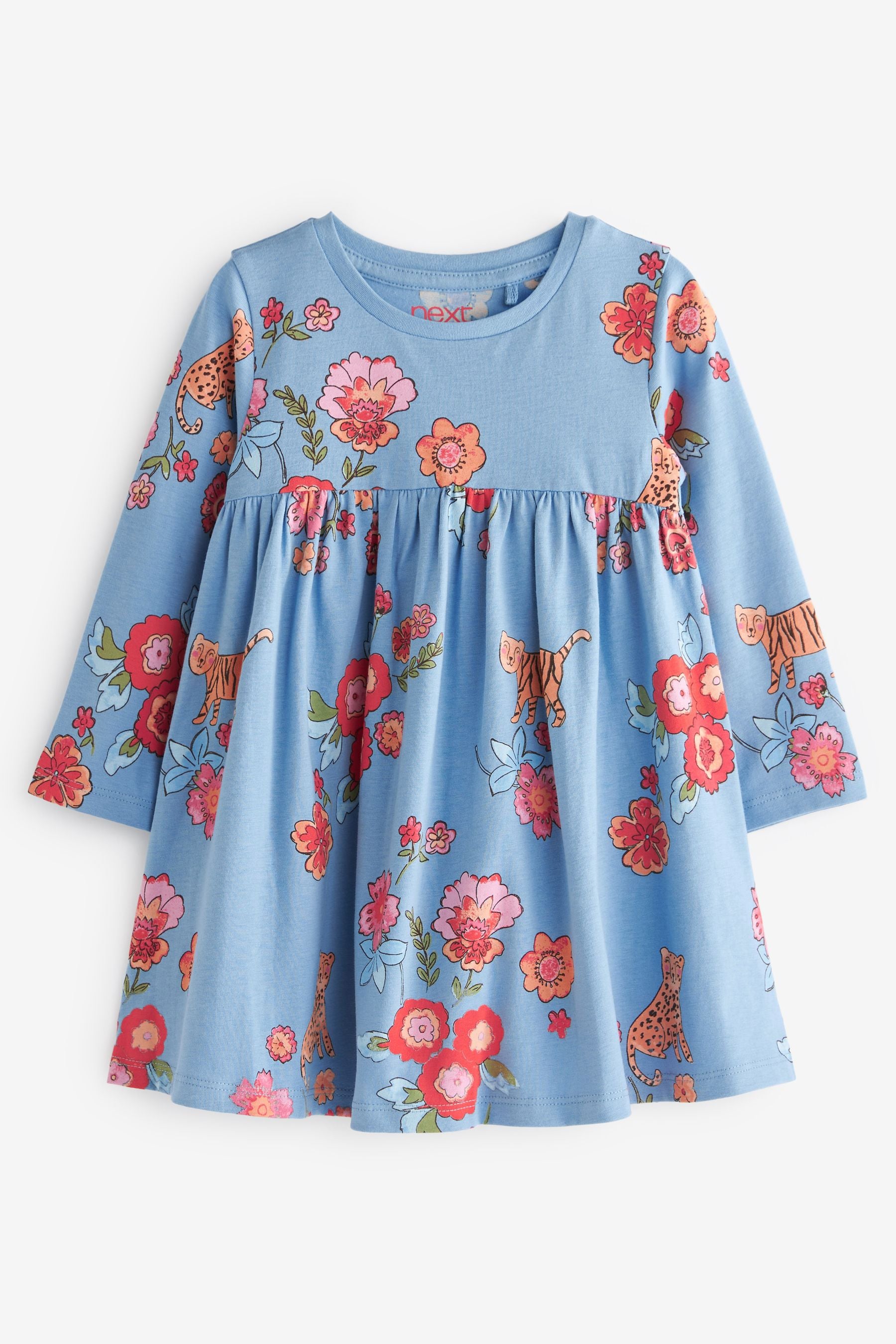 Blue Long Sleeve Jersey Dress (3mths-7yrs)