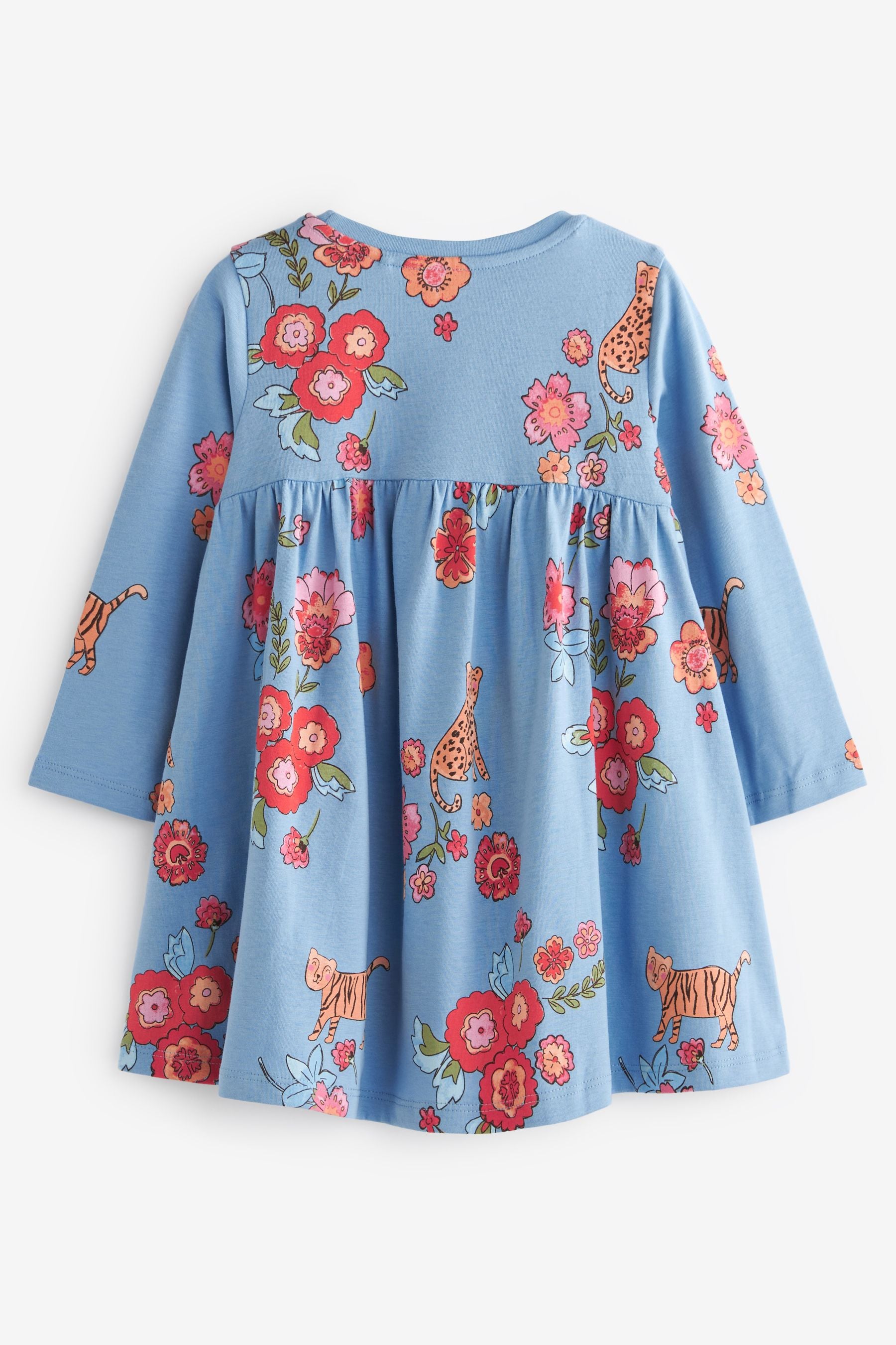 Blue Long Sleeve Jersey Dress (3mths-7yrs)