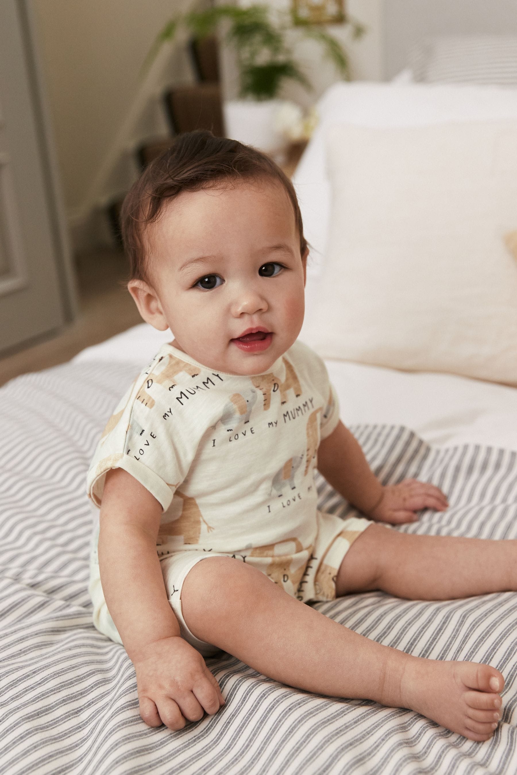 Neutral Mummy Jersey Baby Romper