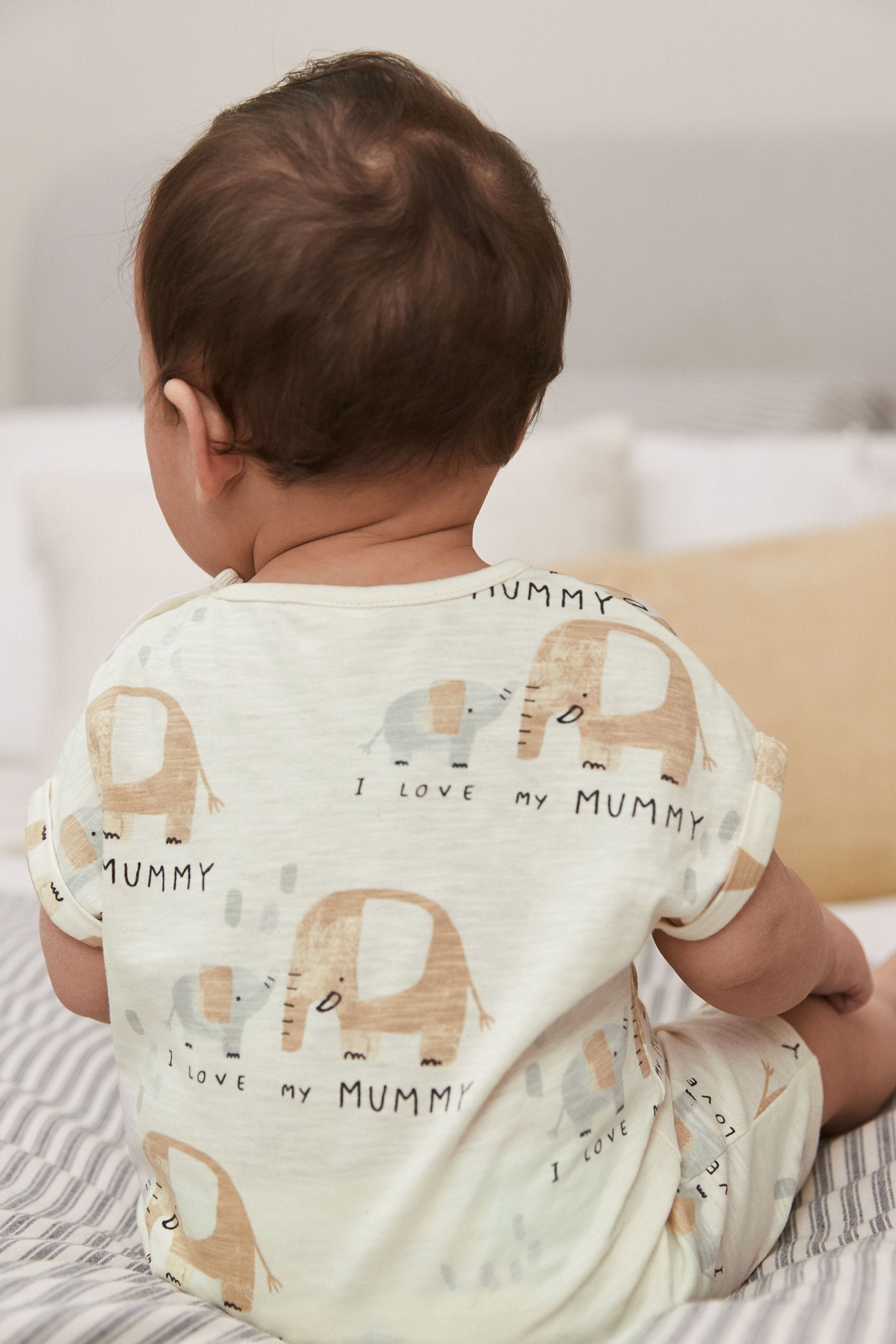 Neutral Mummy Jersey Baby Romper