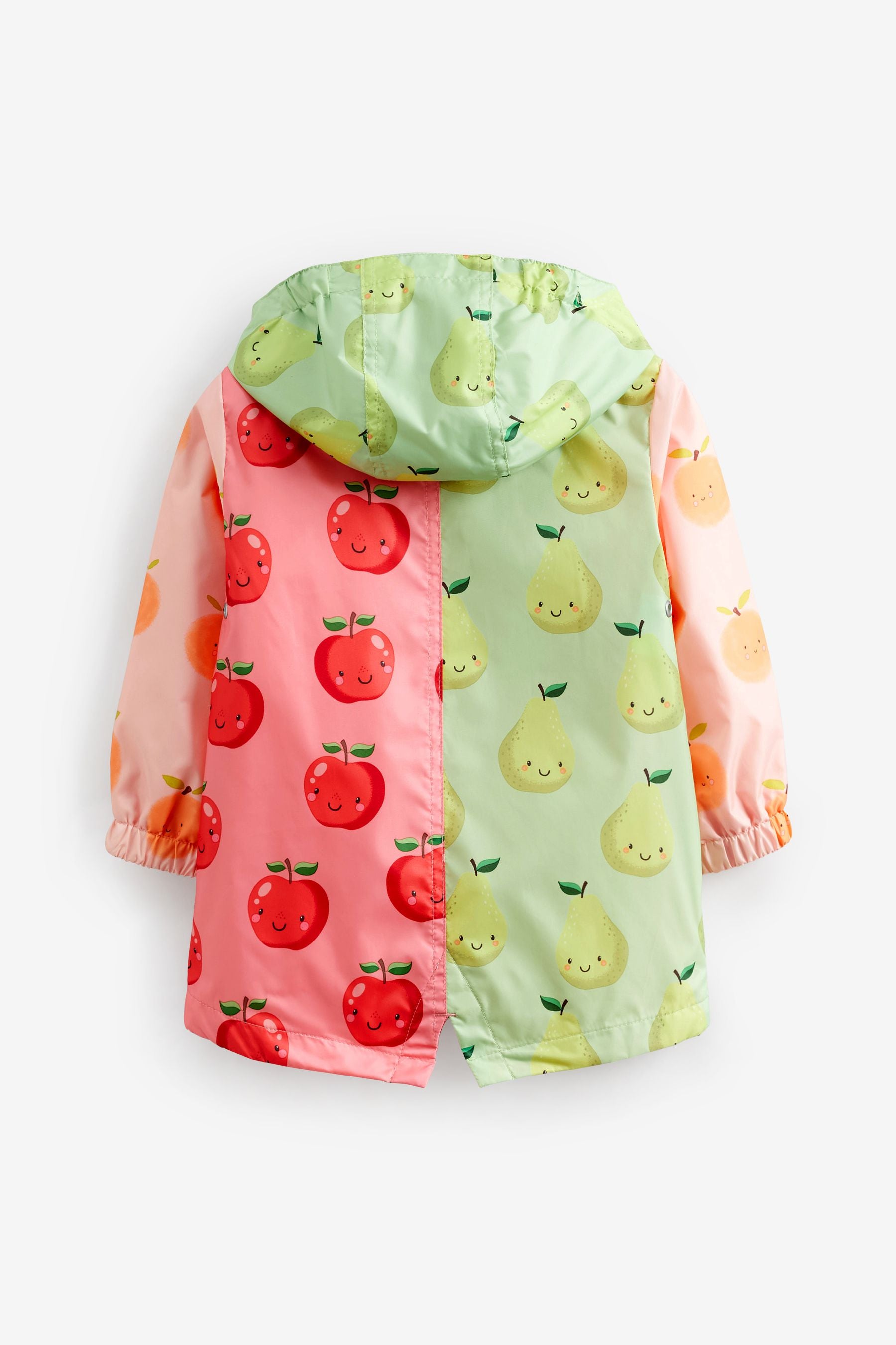 Pink/Green Shower Resistant Fruits Printed Cagoule Jacket (3mths-7yrs)