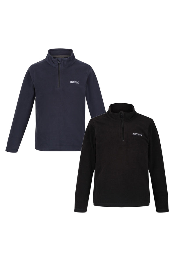 Black/Navy Regatta Black/Navy Hot Shot Half Zip Fleeces 2 Pack