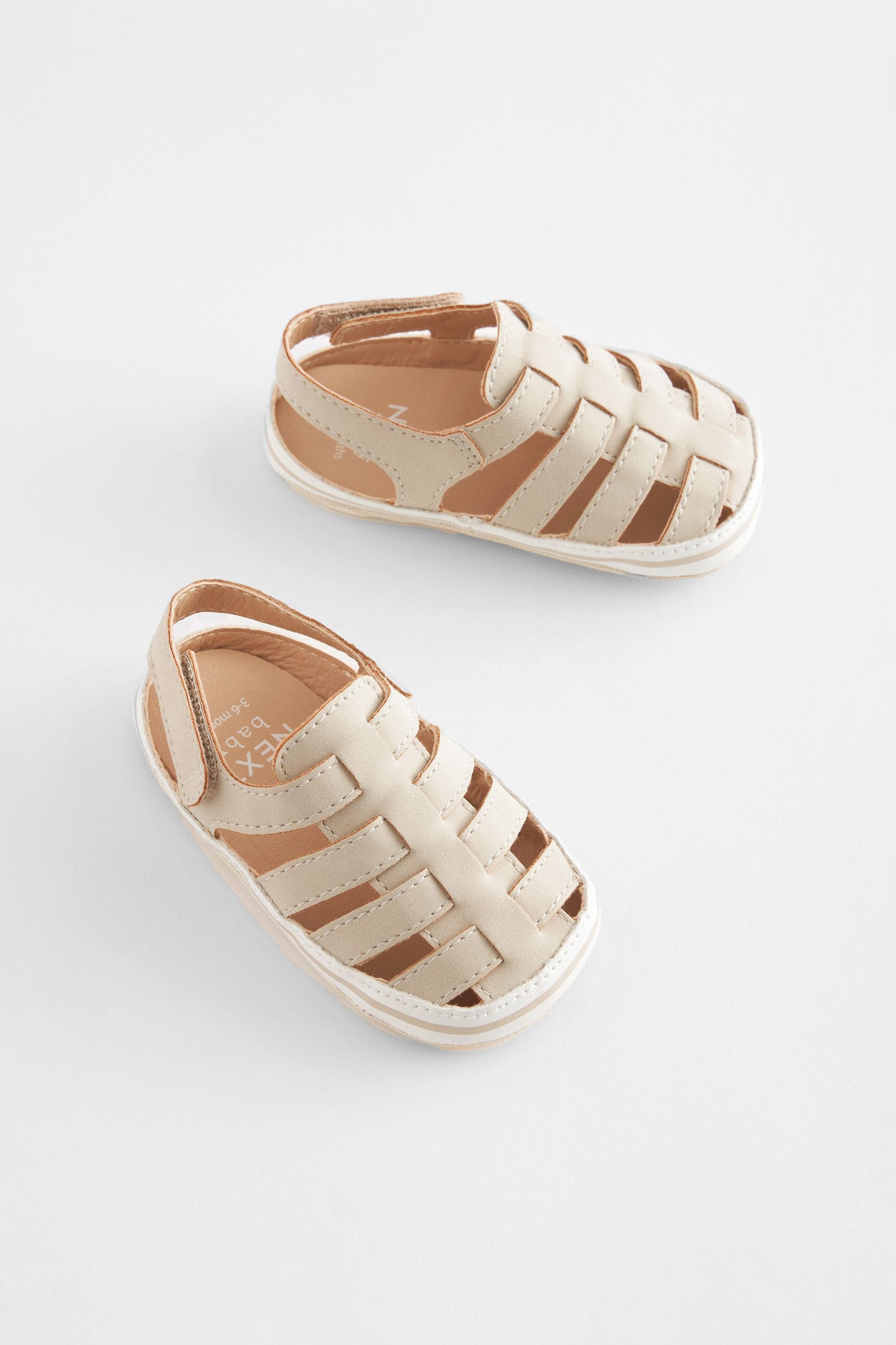 Cream Baby Closed Toe Fisherman Sandals (0-24mths)