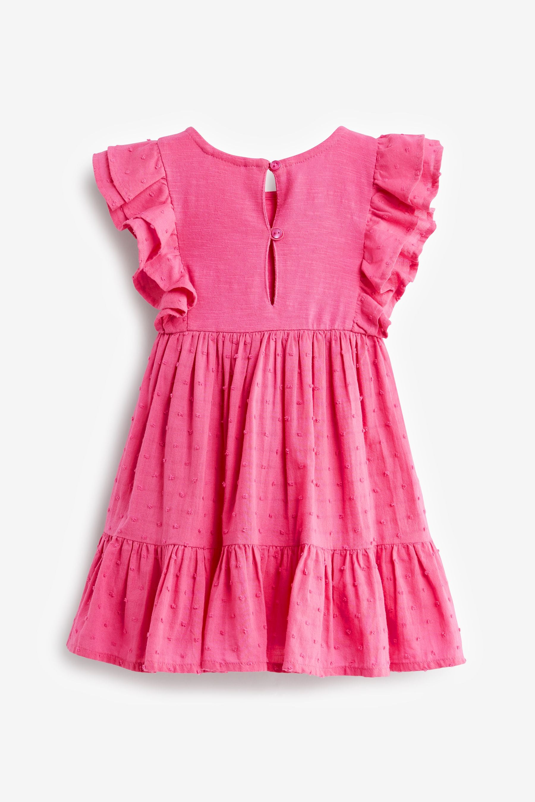 Pink Jersey Woven Mix Embroidered Dress (3mths-7yrs)