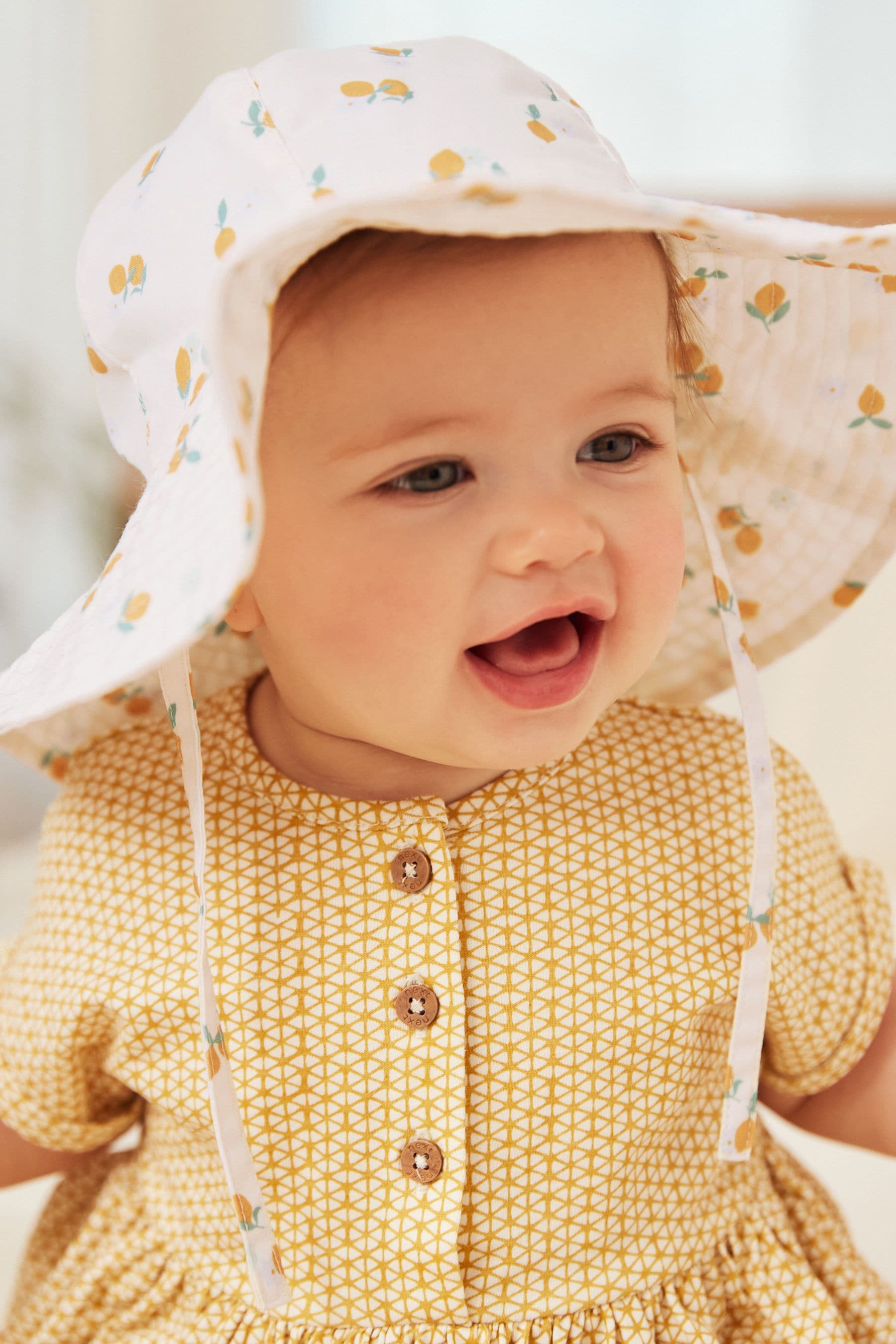 Lemon Yellow Bucket Baby Hat (0mths-2yrs)