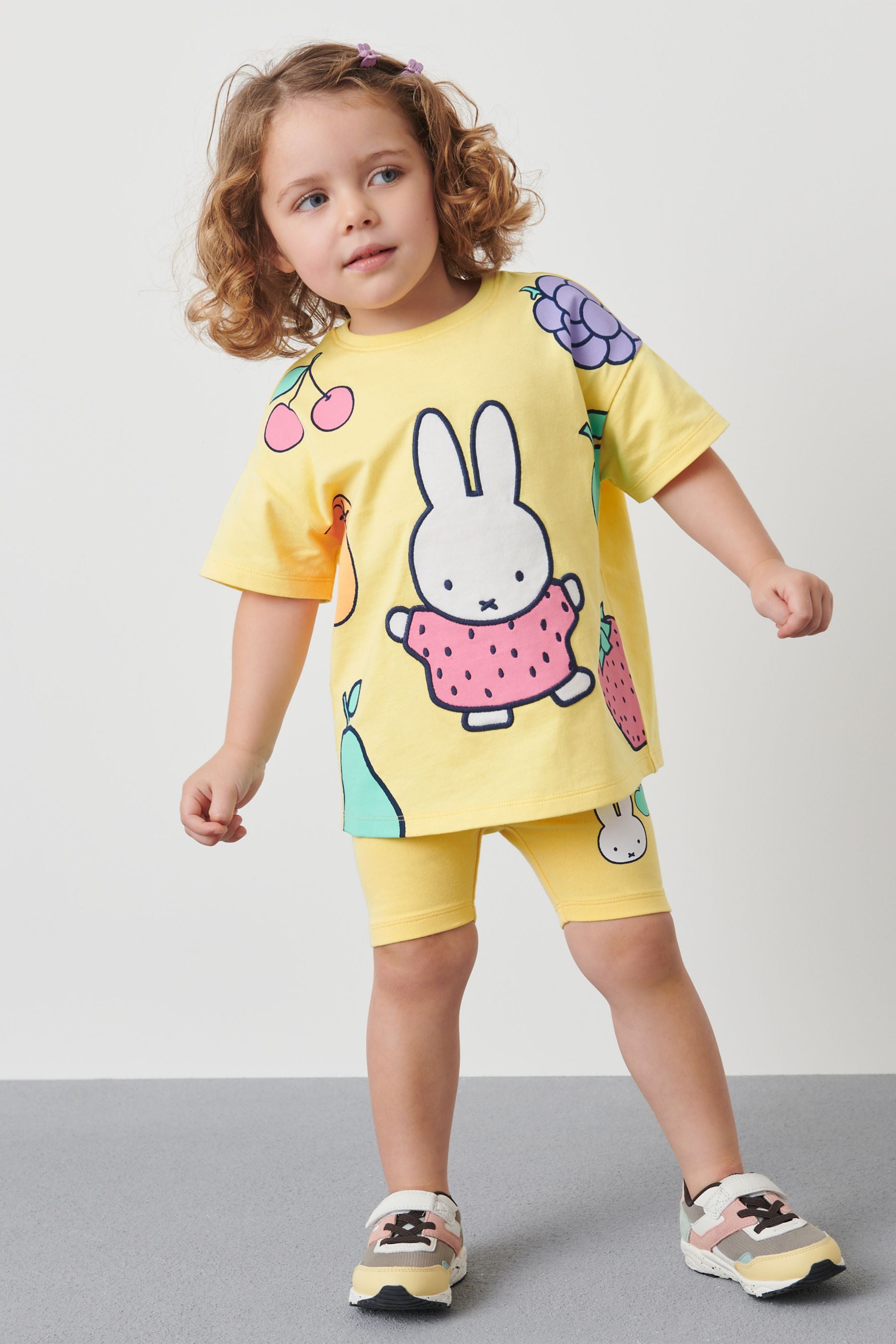 Yellow Miffy Short Sleeve T-Shirt And Cycling Shorts Set (3mths-7yrs)