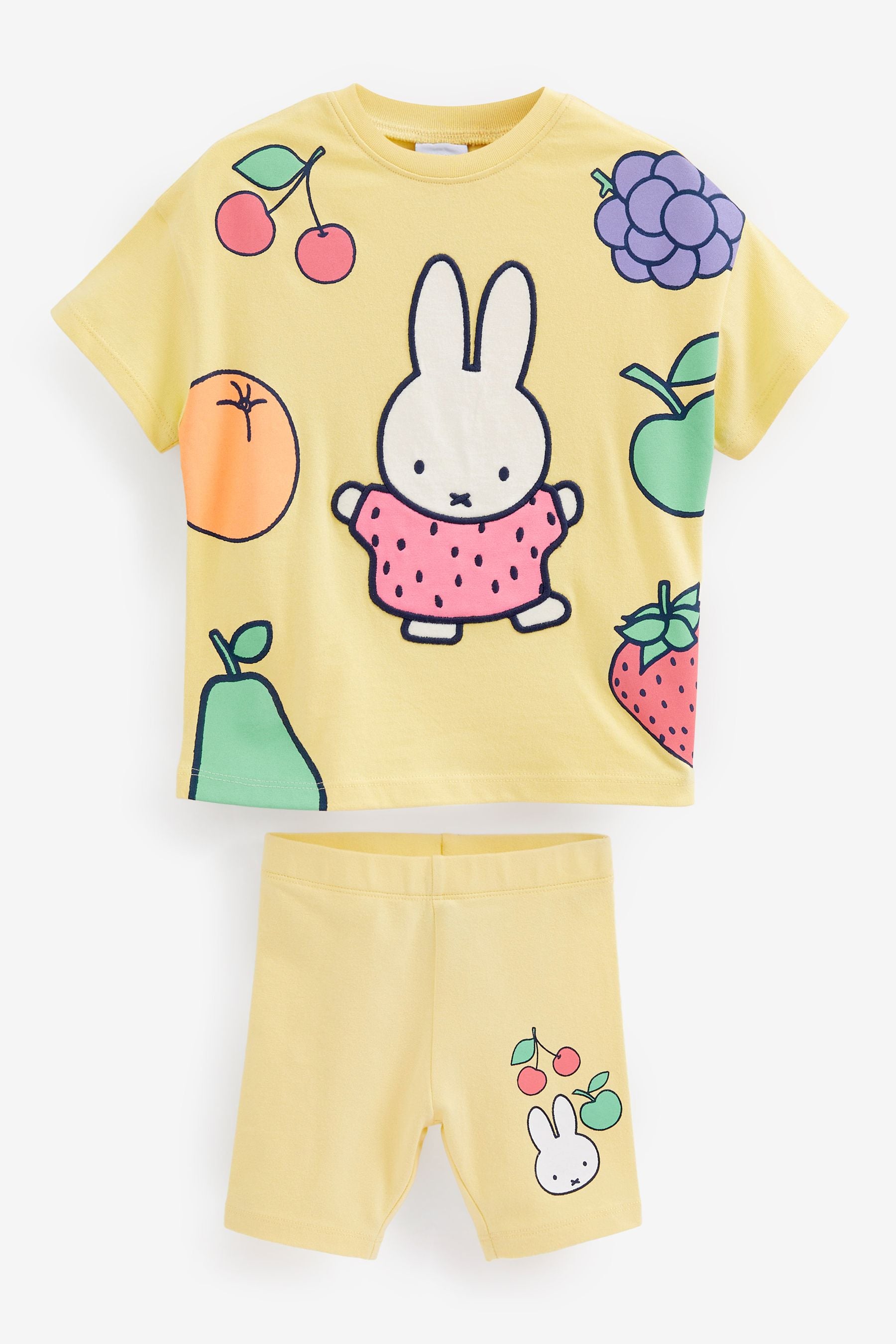 Yellow Miffy Short Sleeve T-Shirt And Cycling Shorts Set (3mths-7yrs)