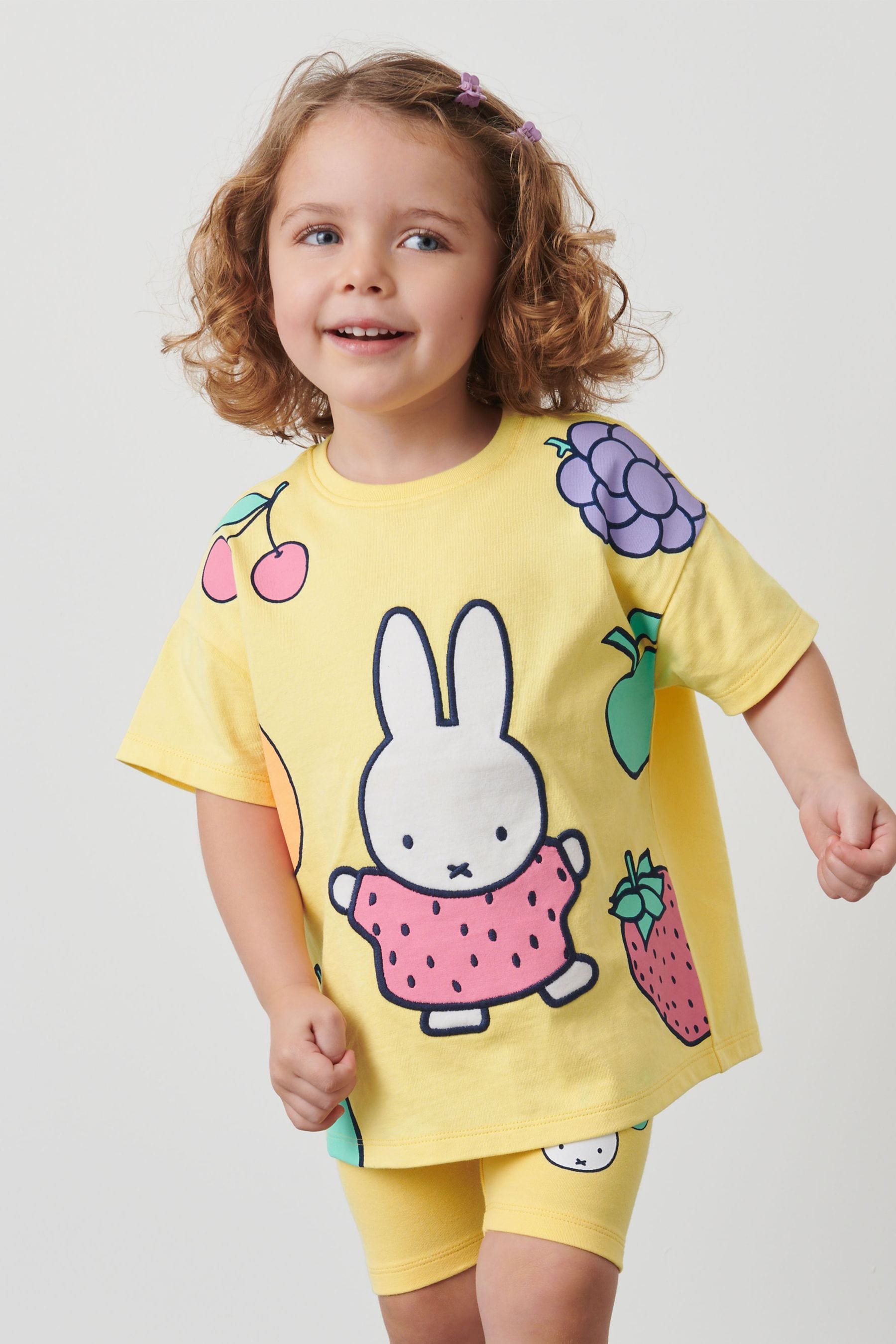 Yellow Miffy Short Sleeve T-Shirt And Cycling Shorts Set (3mths-7yrs)