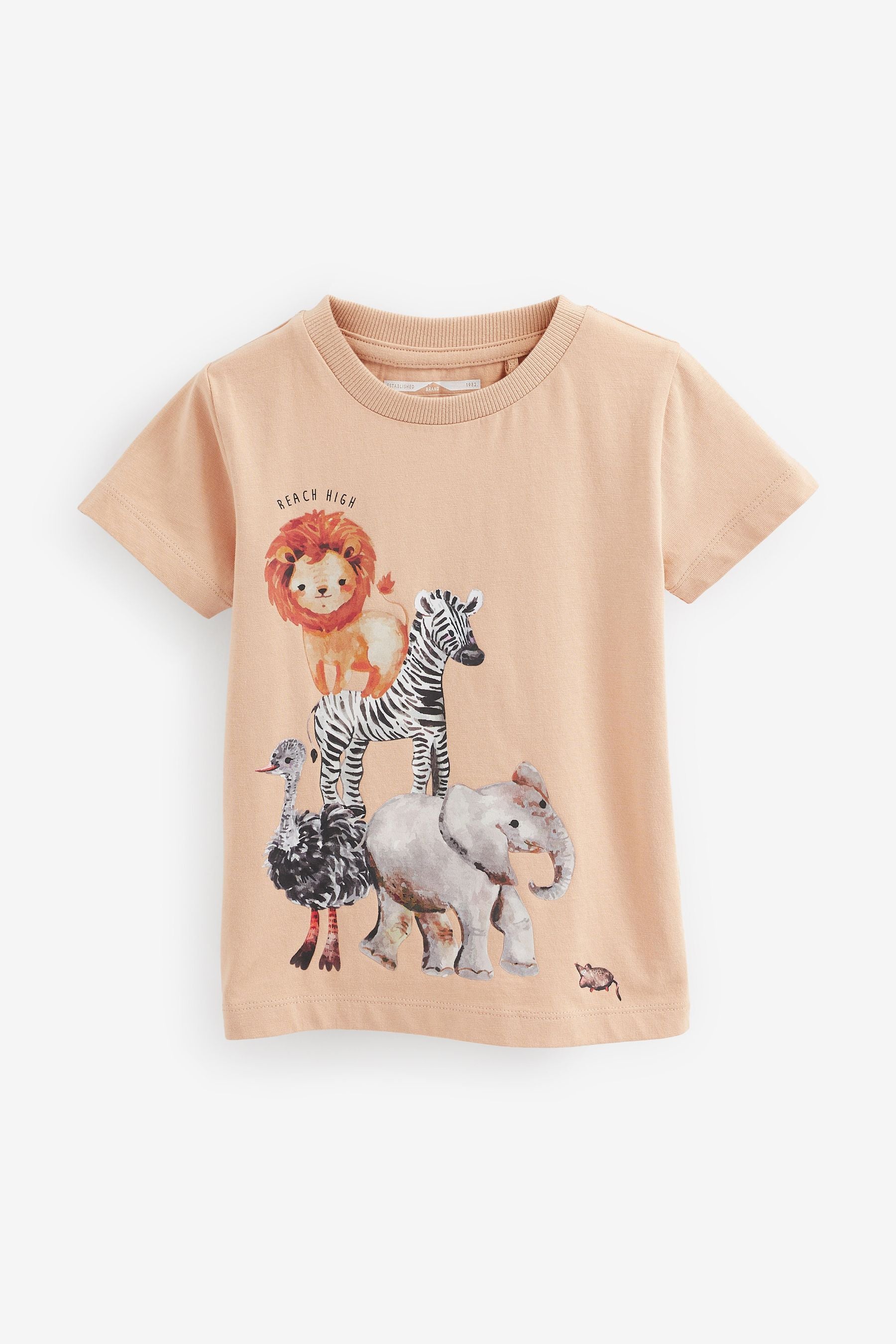 Peach Pink Safari Short Sleeve Character T-Shirt (3mths-7yrs)