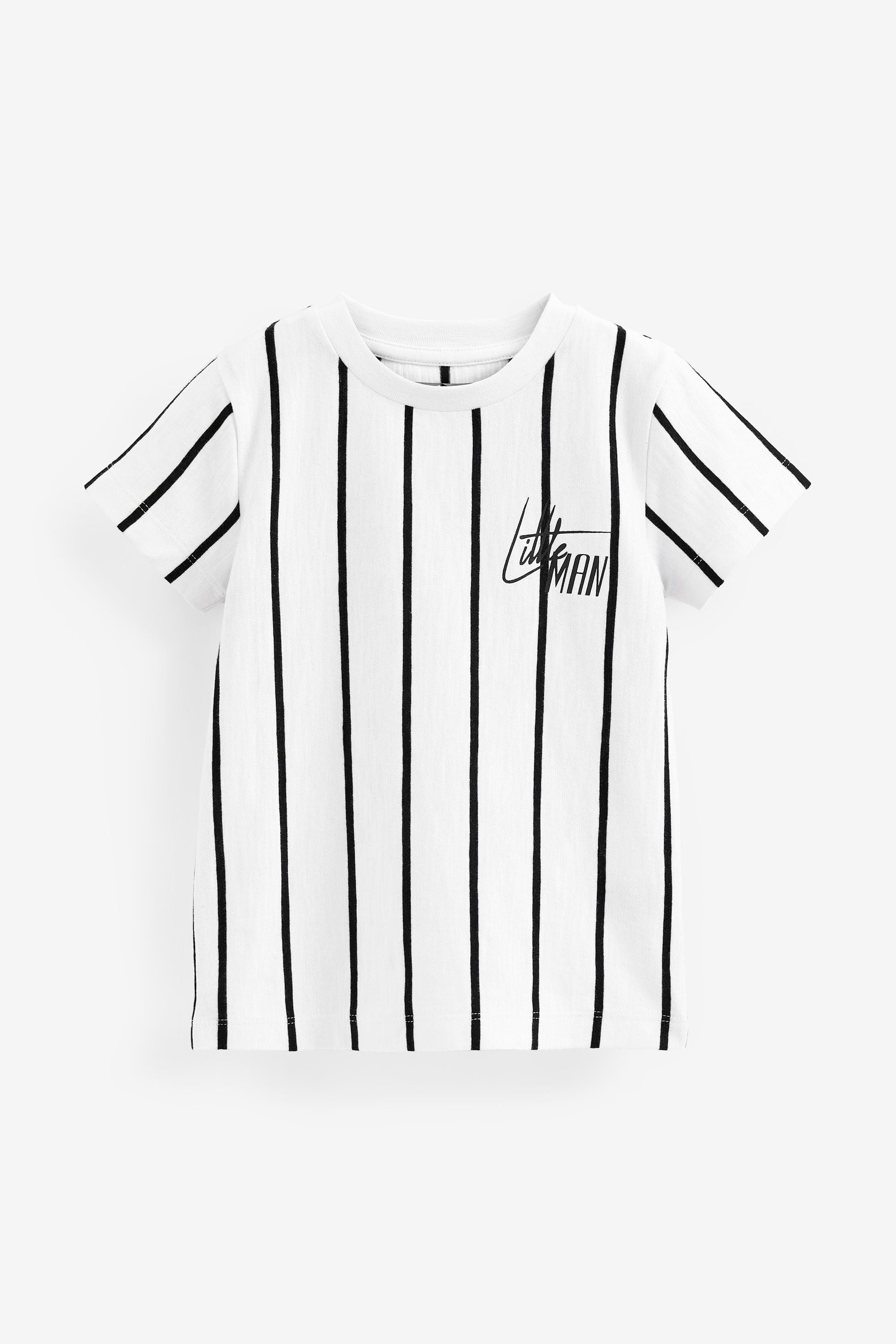 Black/White Short Sleeve Stripe T-Shirt (3mths-7yrs)