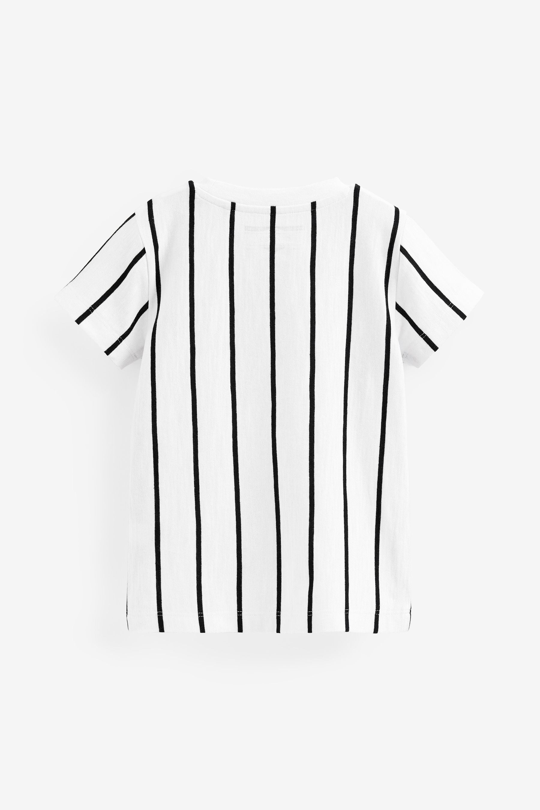 Black/White Short Sleeve Stripe T-Shirt (3mths-7yrs)