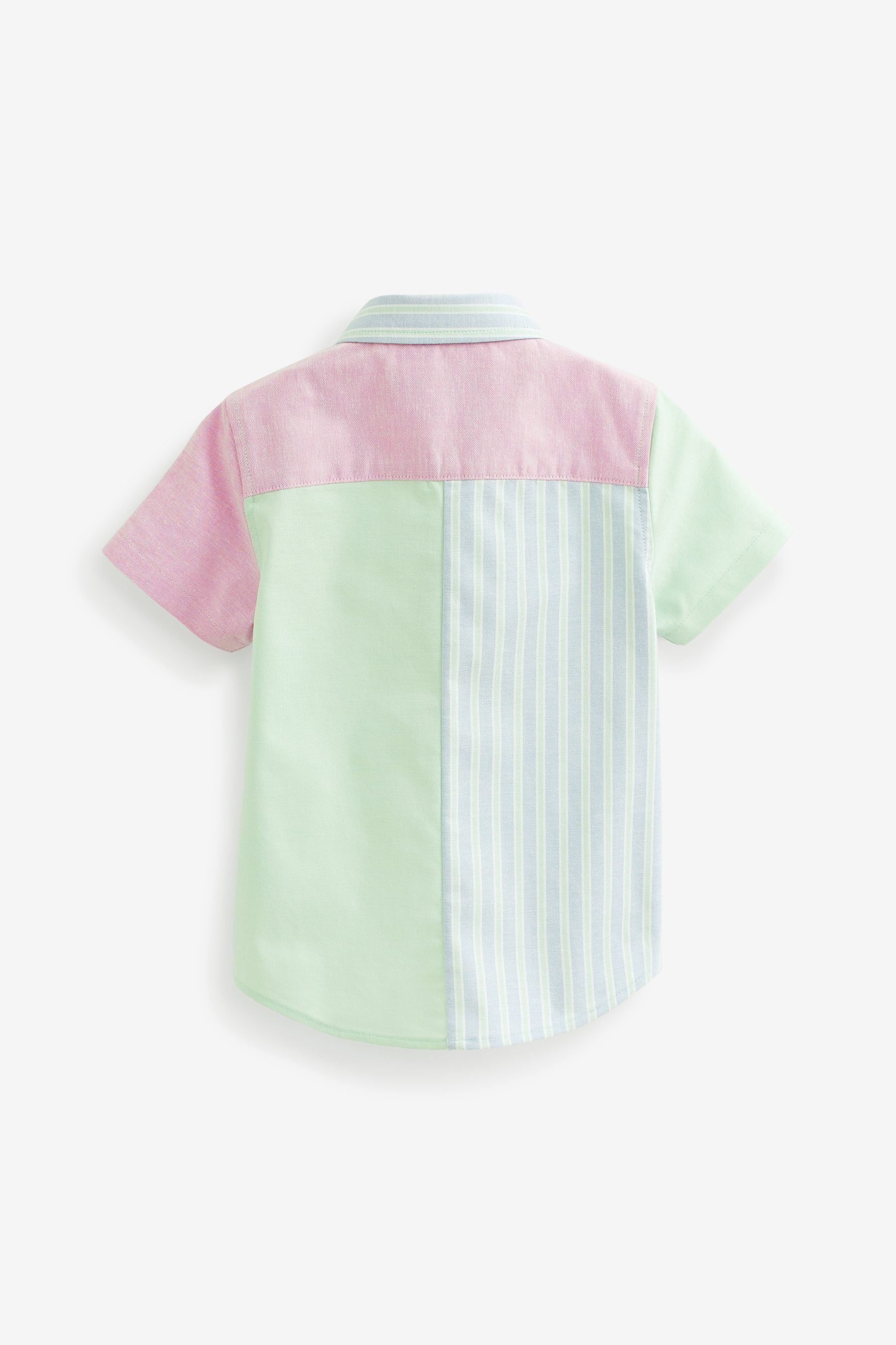 Pastel/Blue Stripe Colourblock Short Sleeve Shirt (3mths-7yrs)