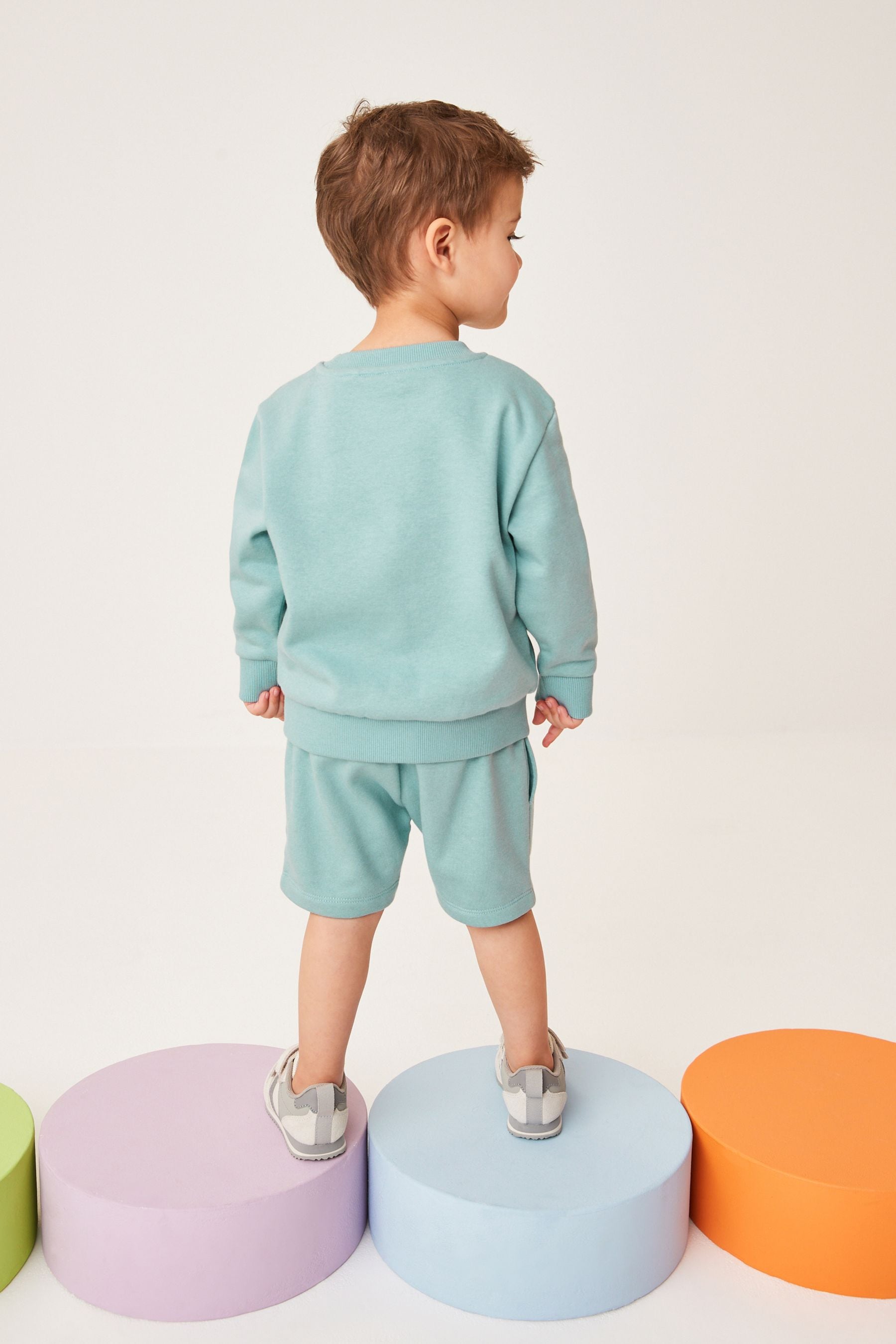 Teal Blue Sweatshirt and Shorts Set (3mths-7yrs)