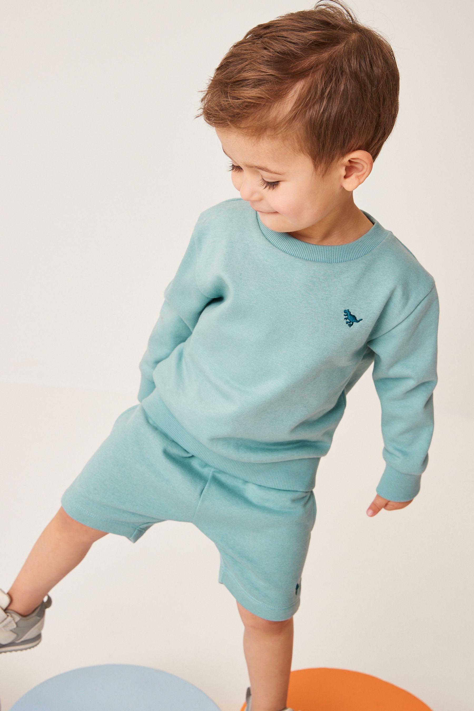 Teal Blue Sweatshirt and Shorts Set (3mths-7yrs)