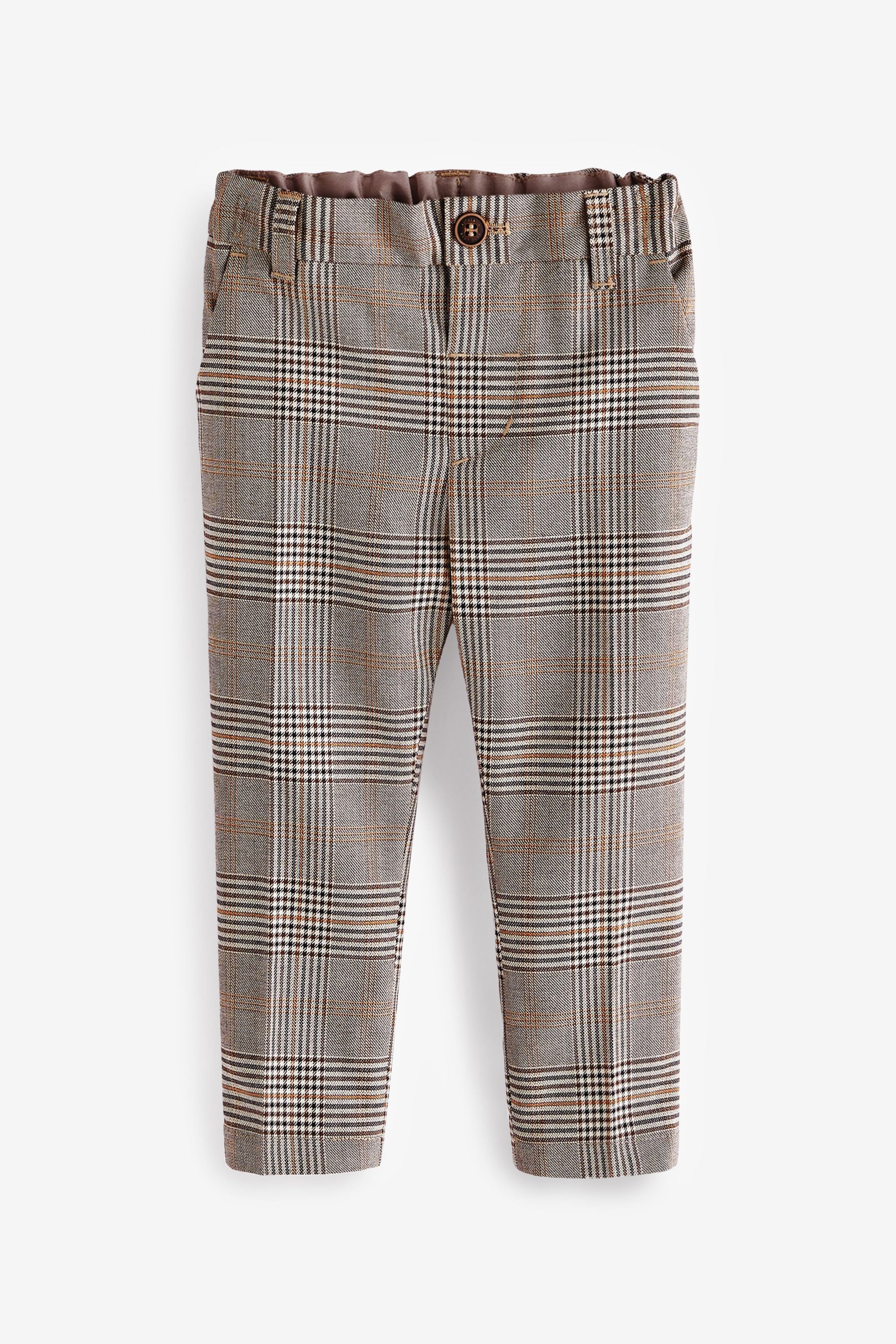 Neutral Formal Check Trousers (3mths-7yrs)