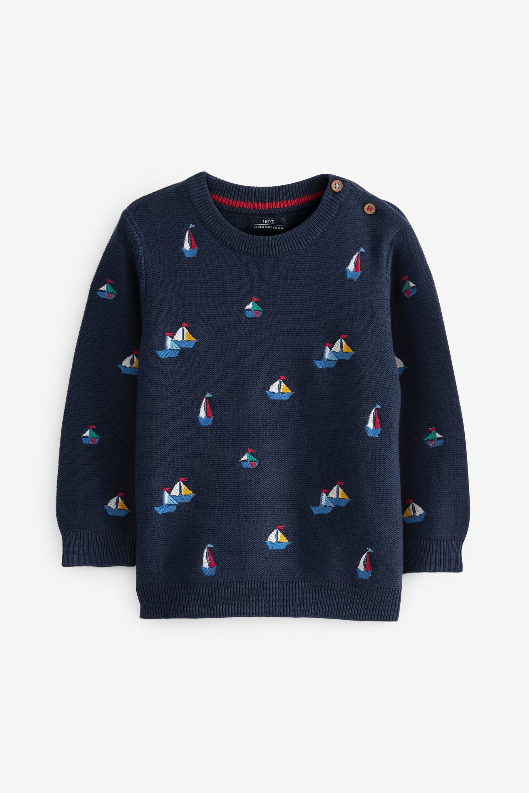 Navy Nautical Crew Jumper (3mths-7yrs)