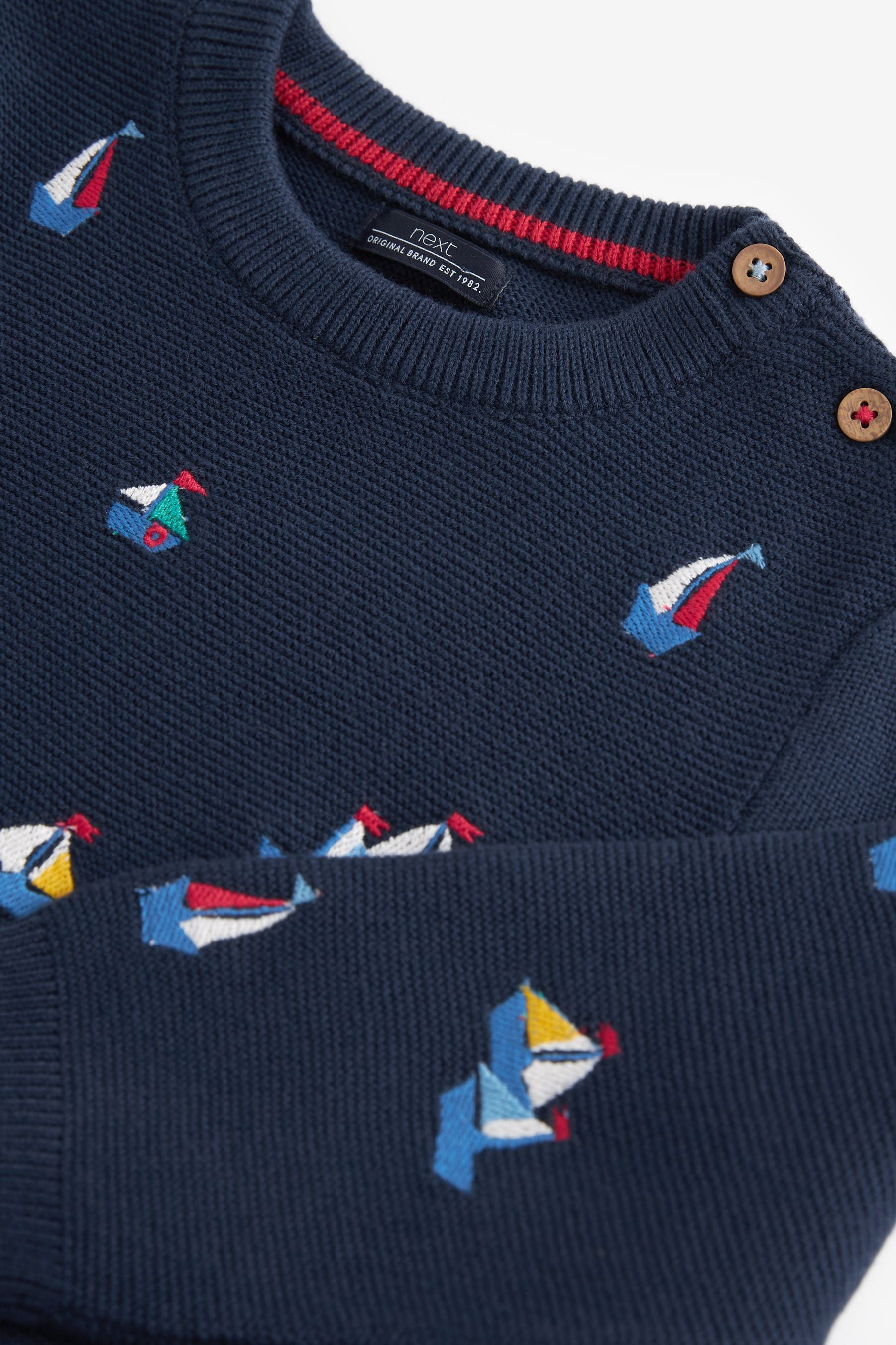 Navy Nautical Crew Jumper (3mths-7yrs)