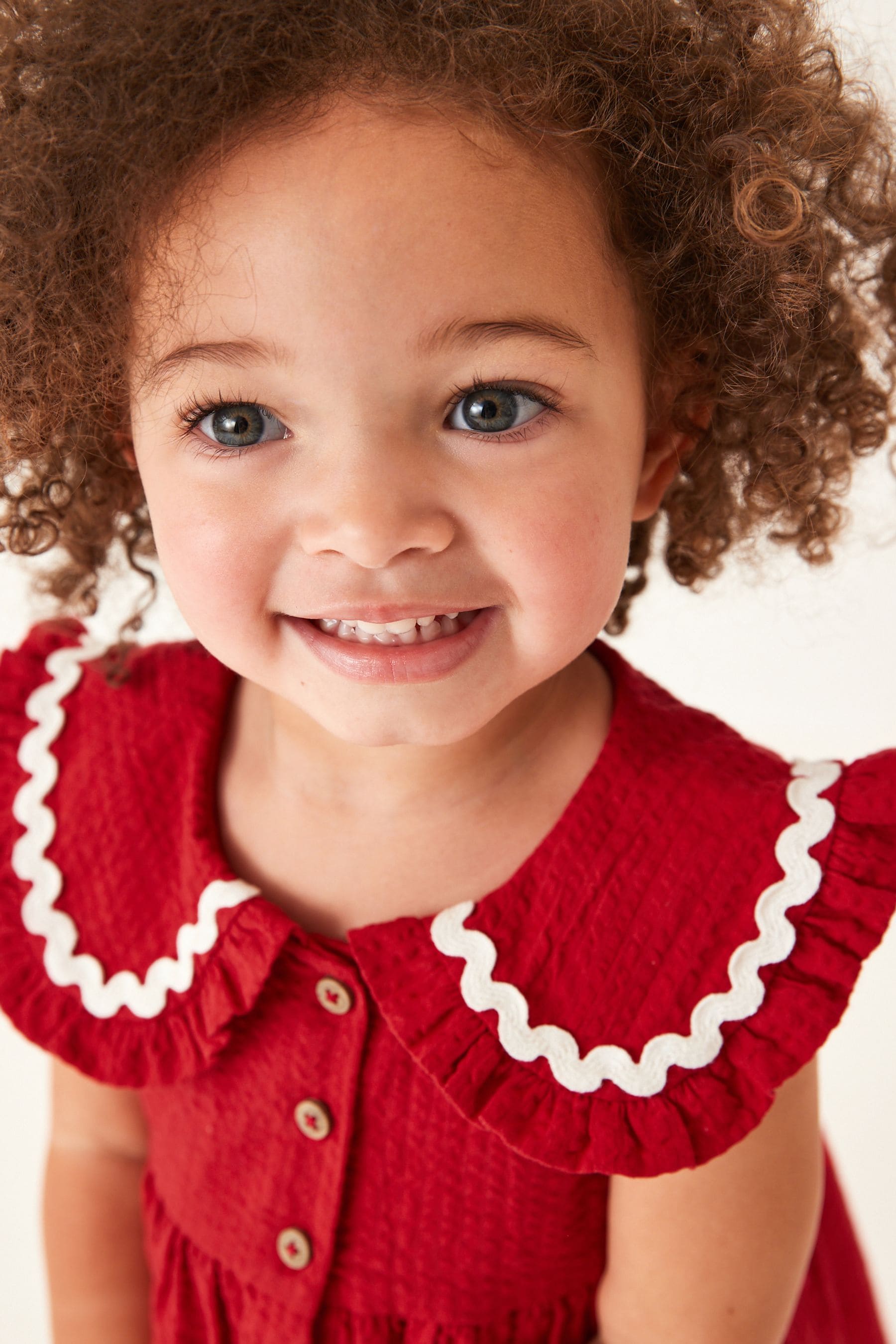 Red Cotton Collar Dress (3mths-8yrs)