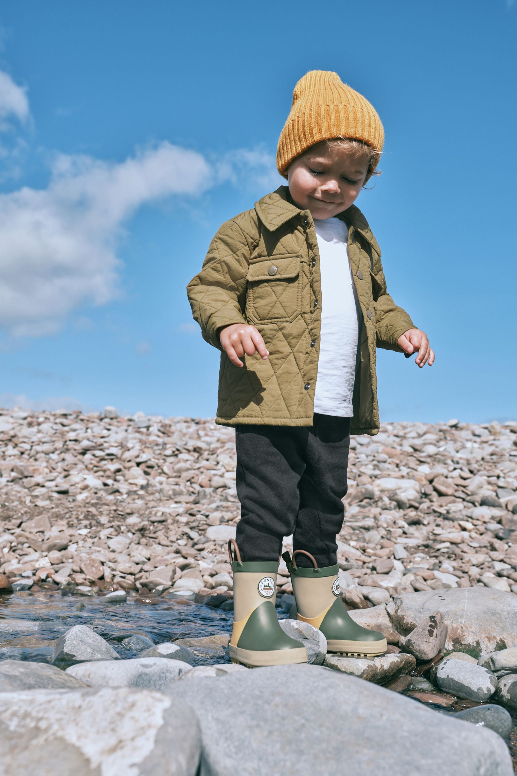 Khaki Green Quilted Shacket (3mths-7yrs)