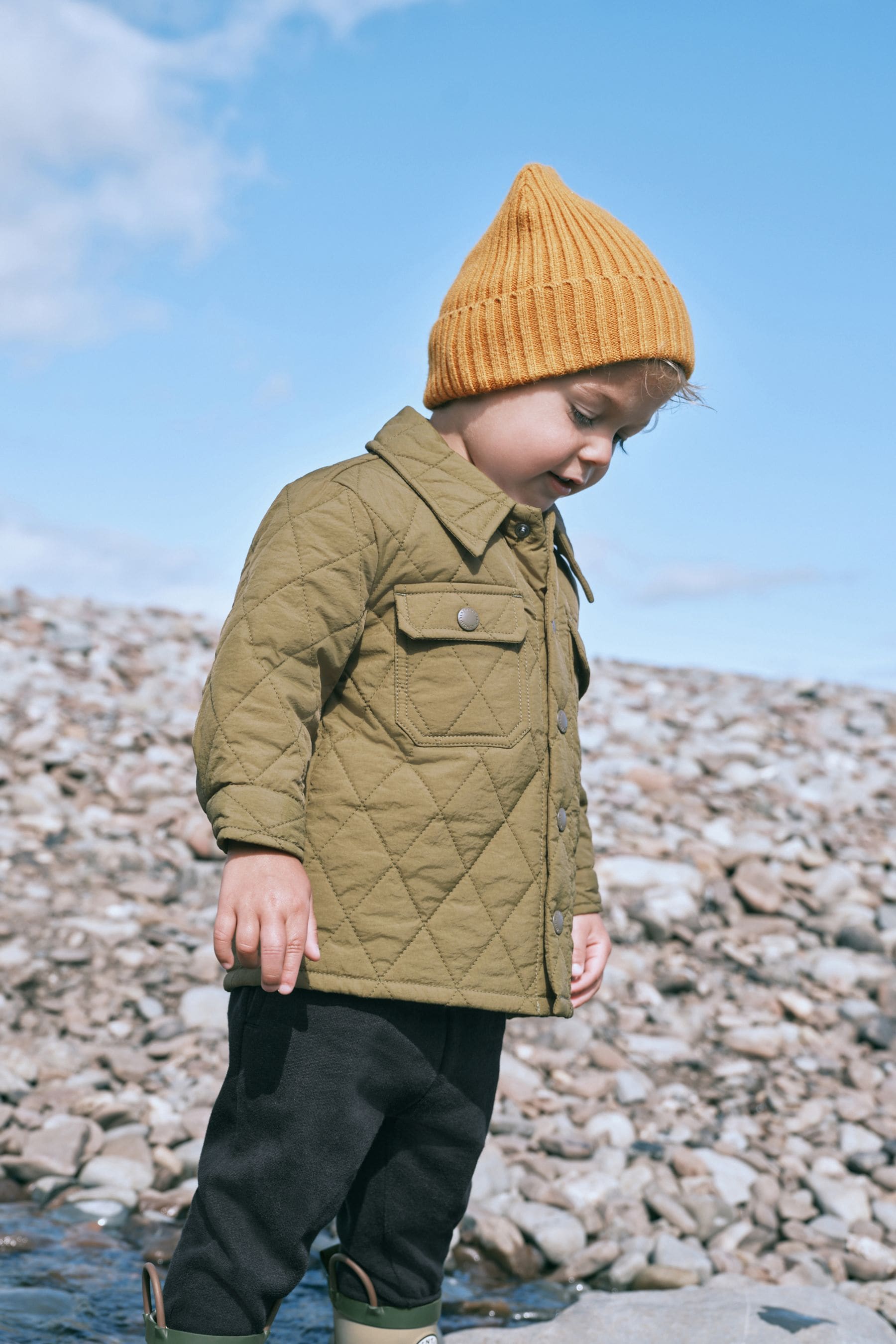 Khaki Green Quilted Shacket (3mths-7yrs)