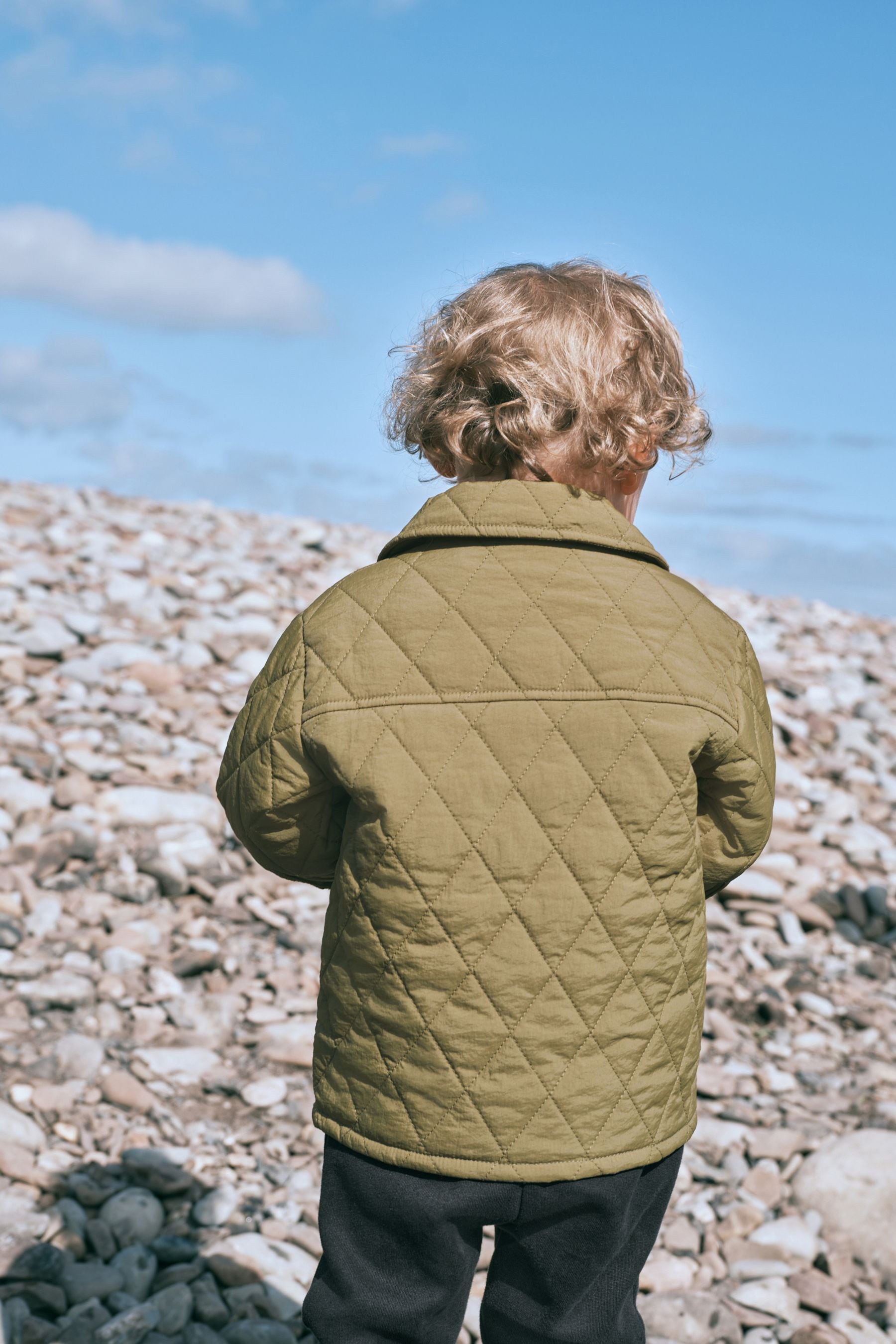 Khaki Green Quilted Shacket (3mths-7yrs)