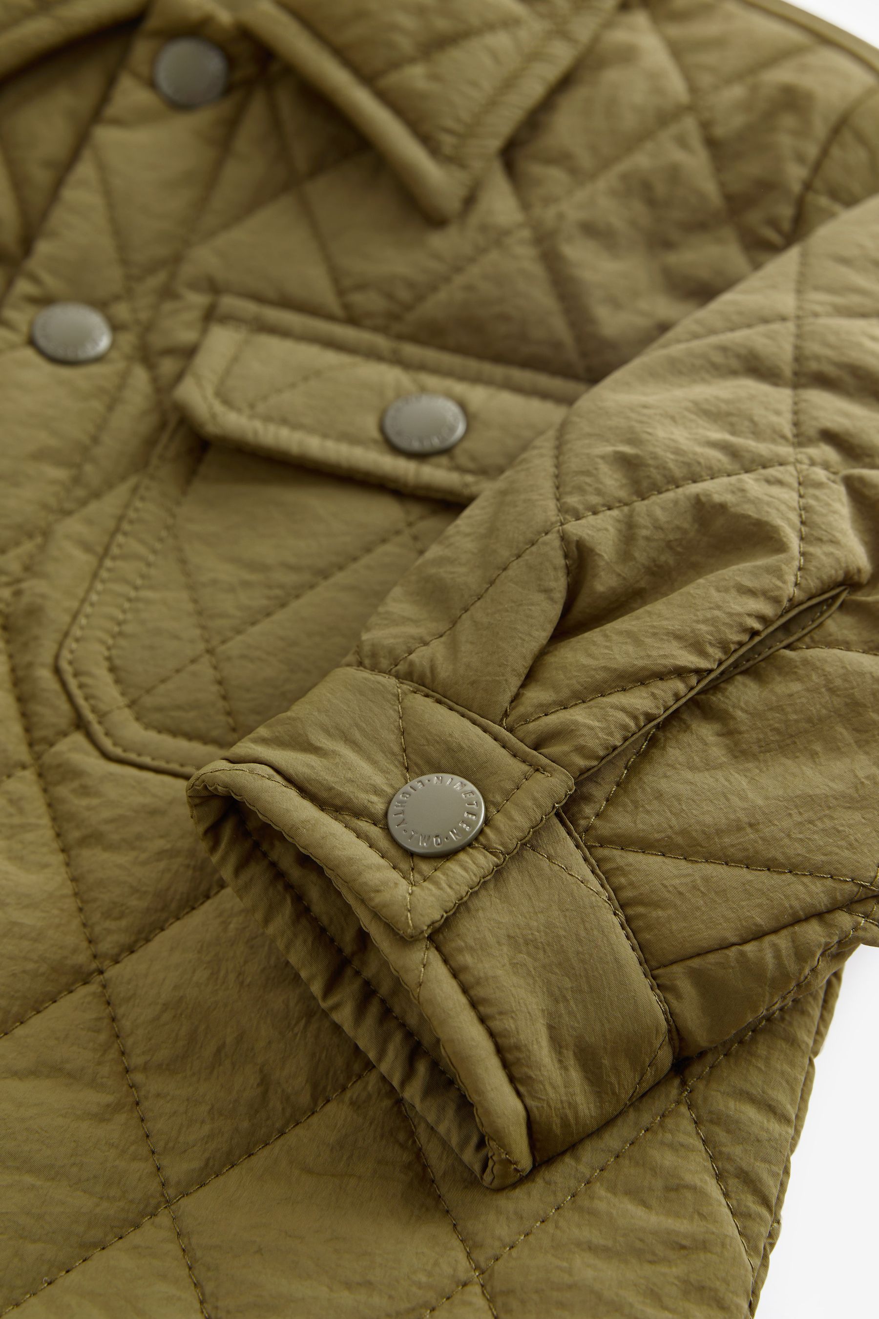 Khaki Green Quilted Shacket (3mths-7yrs)