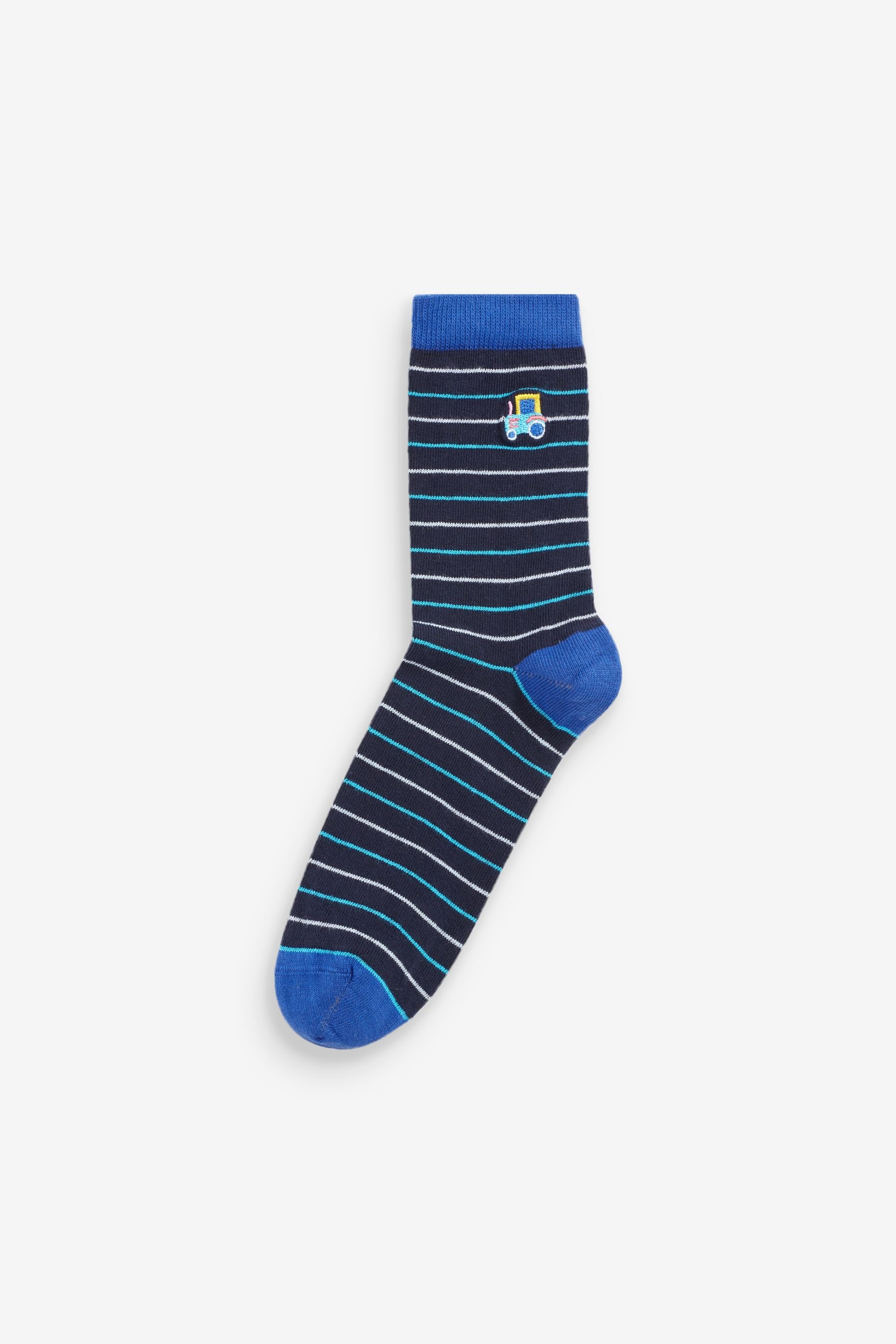 Blue Transport Cotton Rich Socks 5 Pack