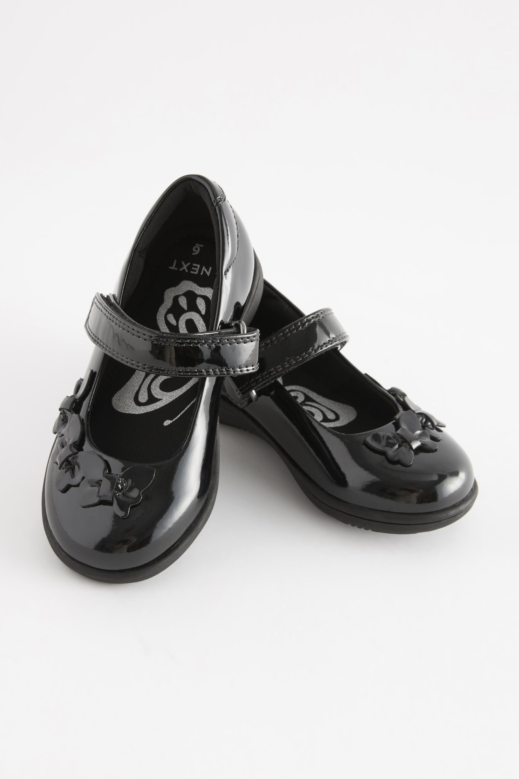 Black Patent School Junior Butterfly Mary Jane Shoes