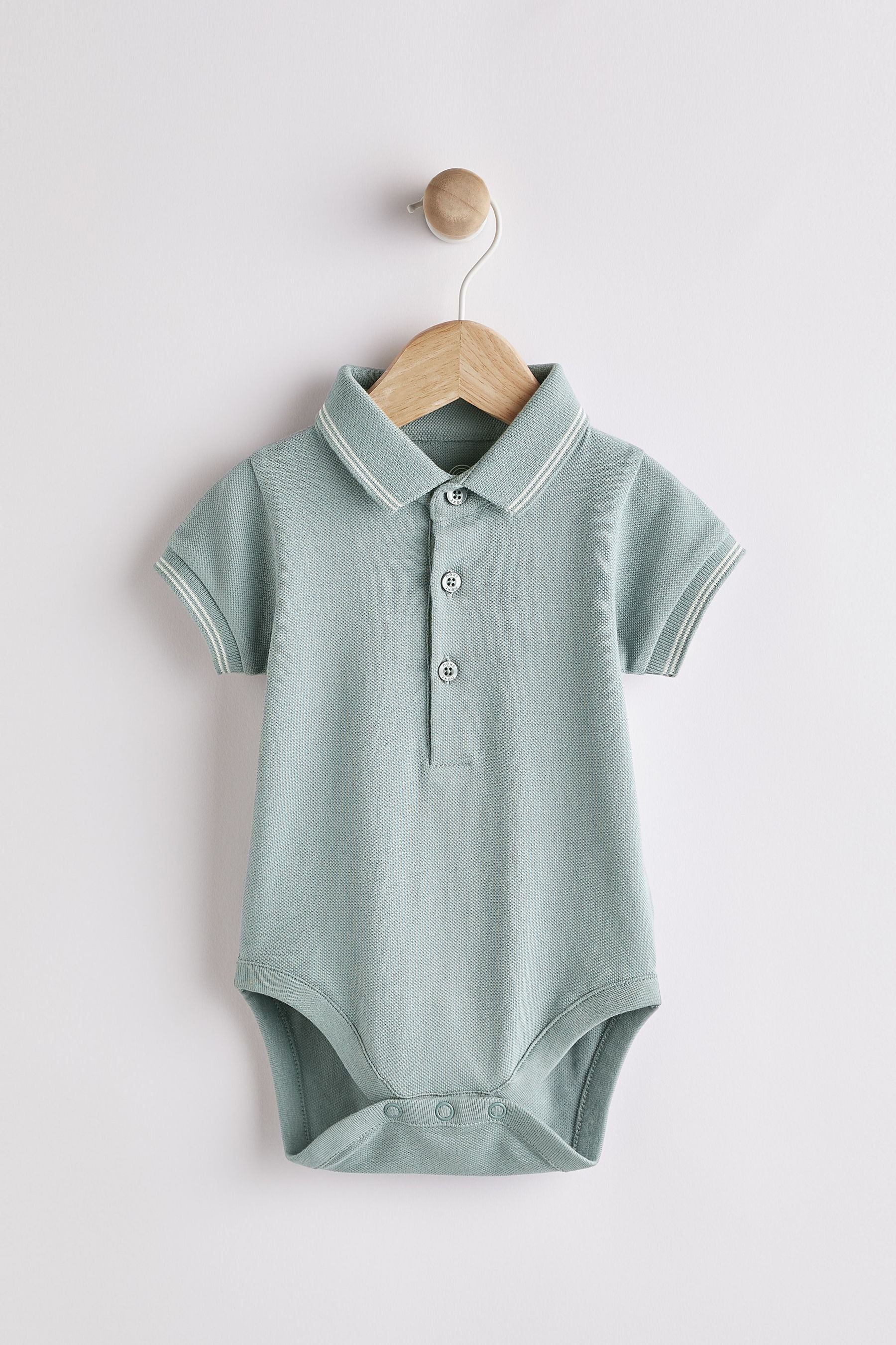 Sage Green Baby Polo Shirt Bodysuit