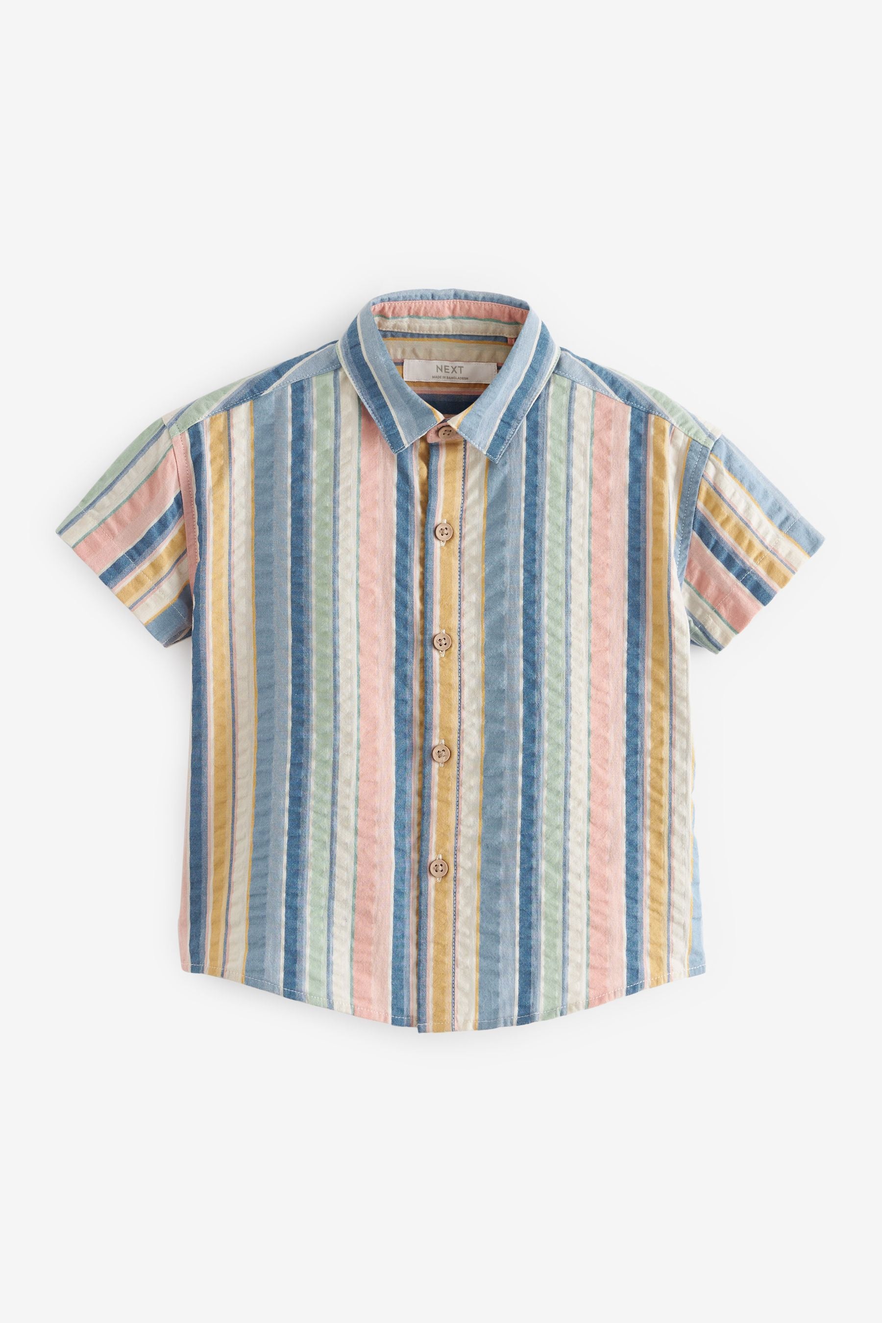 Rainbow Short Sleeve Vertical Stripe Shirt (3mths-7yrs)