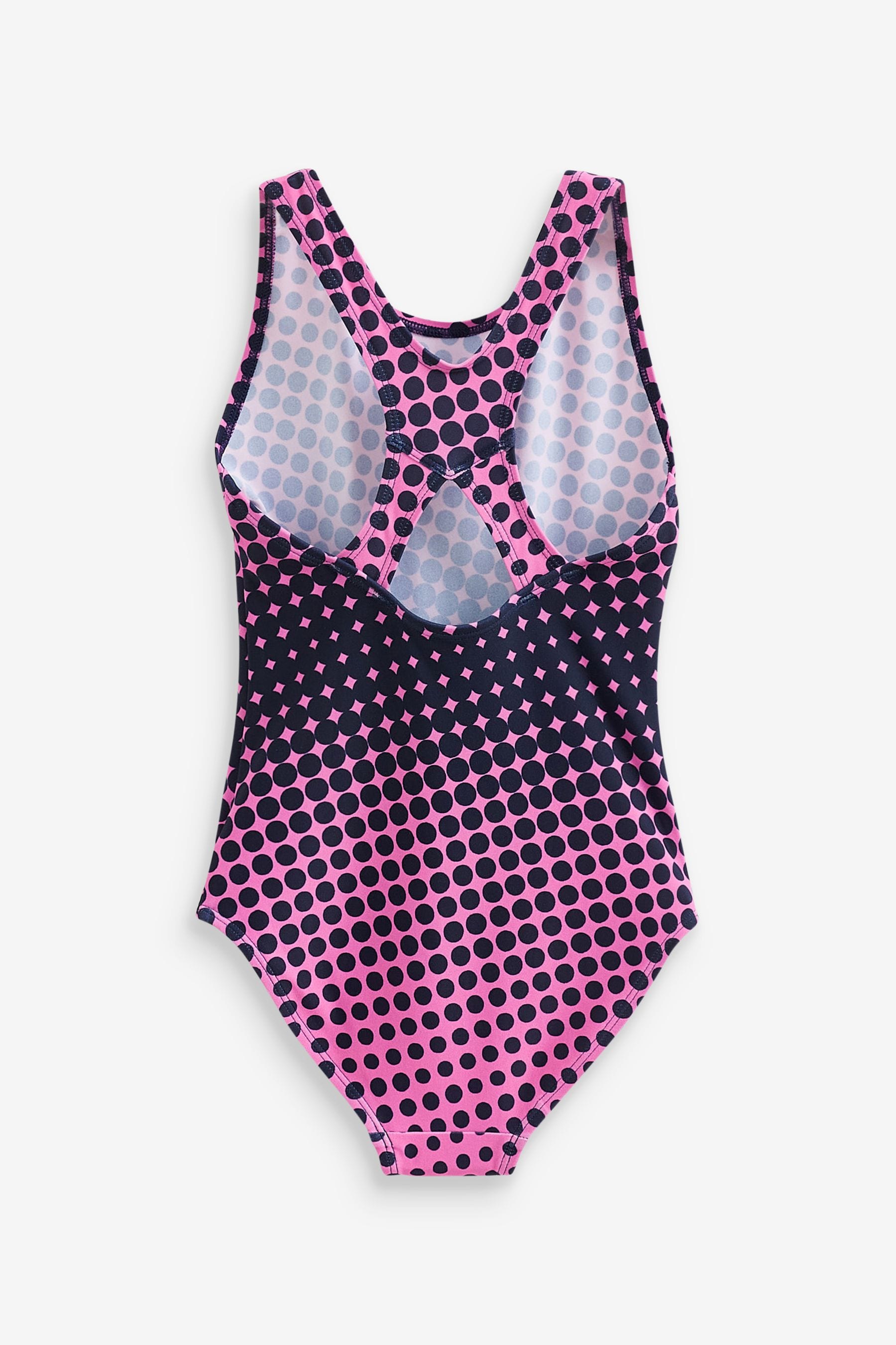 Pink/Navy Blue Sports Swimsuit (3-16yrs)