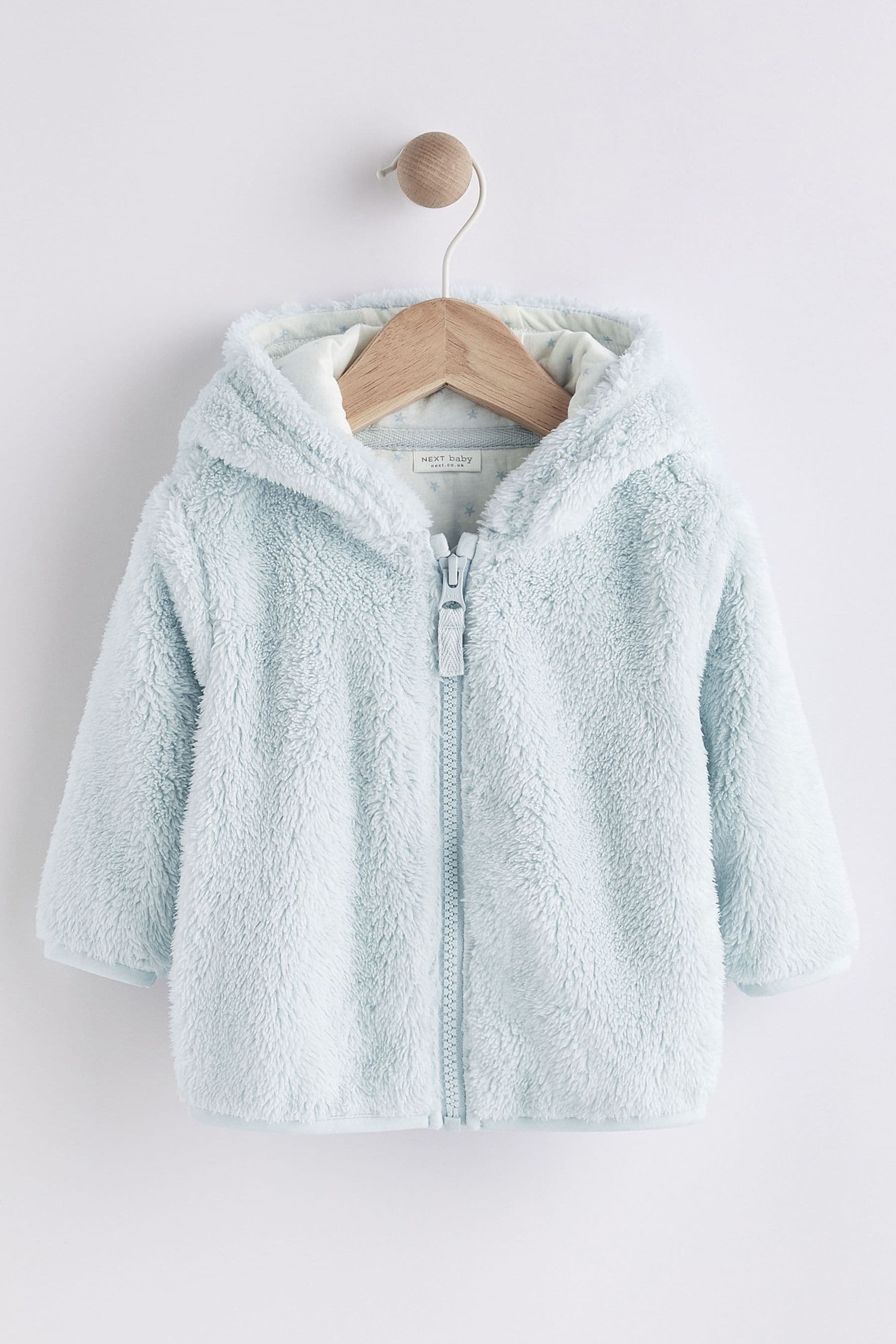 Blue Cosy Fleece Bear Baby Jacket