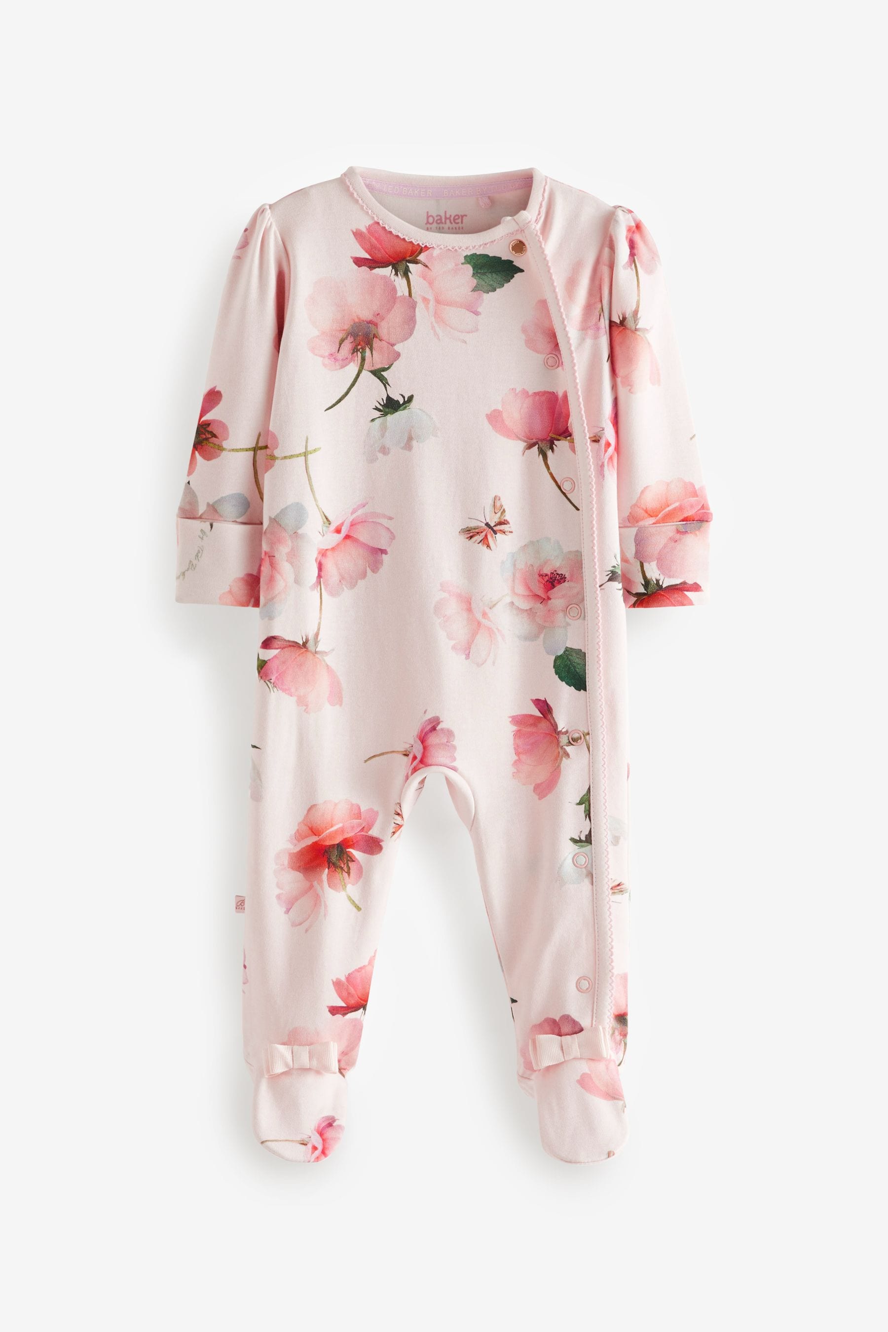 Pink Baker by Ted Baker Pink Floral Sleepsuit and Headband Set