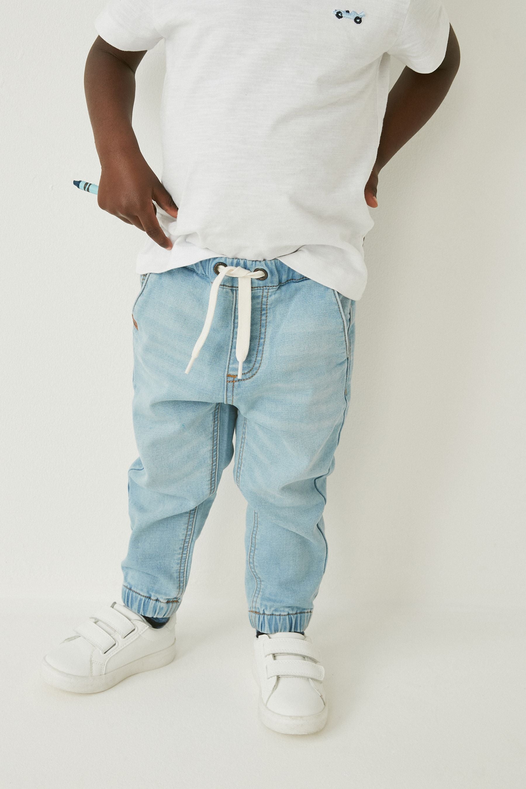 Light Blue Denim Jogger Jeans With Comfort Stretch (3mths-7yrs)