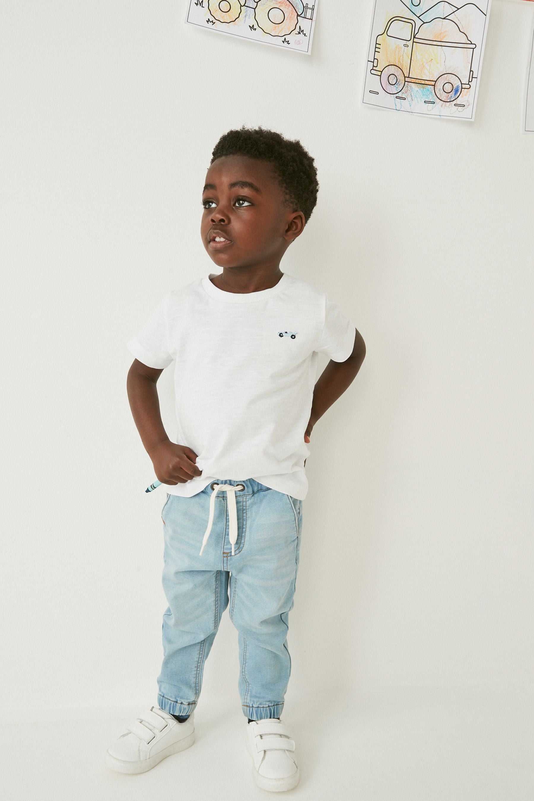 Light Blue Denim Jogger Jeans With Comfort Stretch (3mths-7yrs)