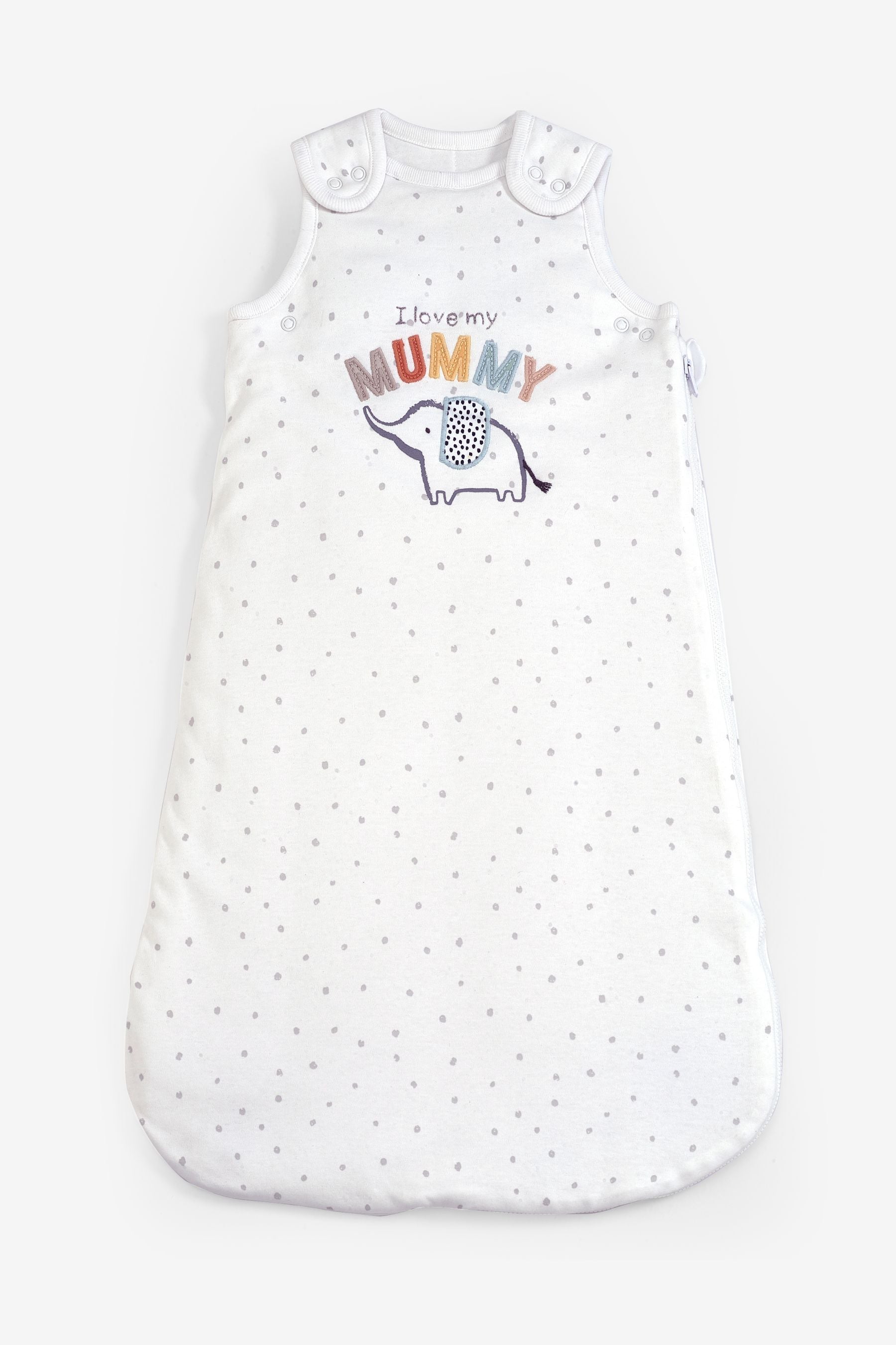 White I Love Mummy Baby 100% Cotton 1 Tog Sleep Bag