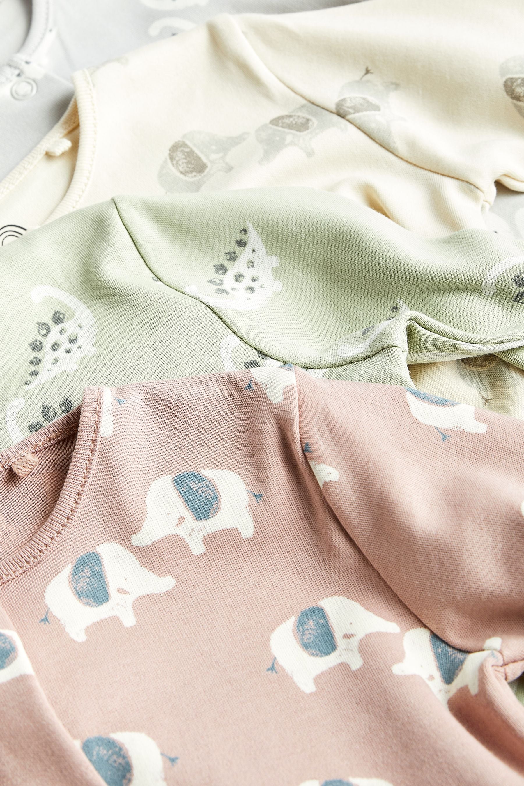 Neutral Printed Baby Sleepsuits 4 Pack (0-2yrs)