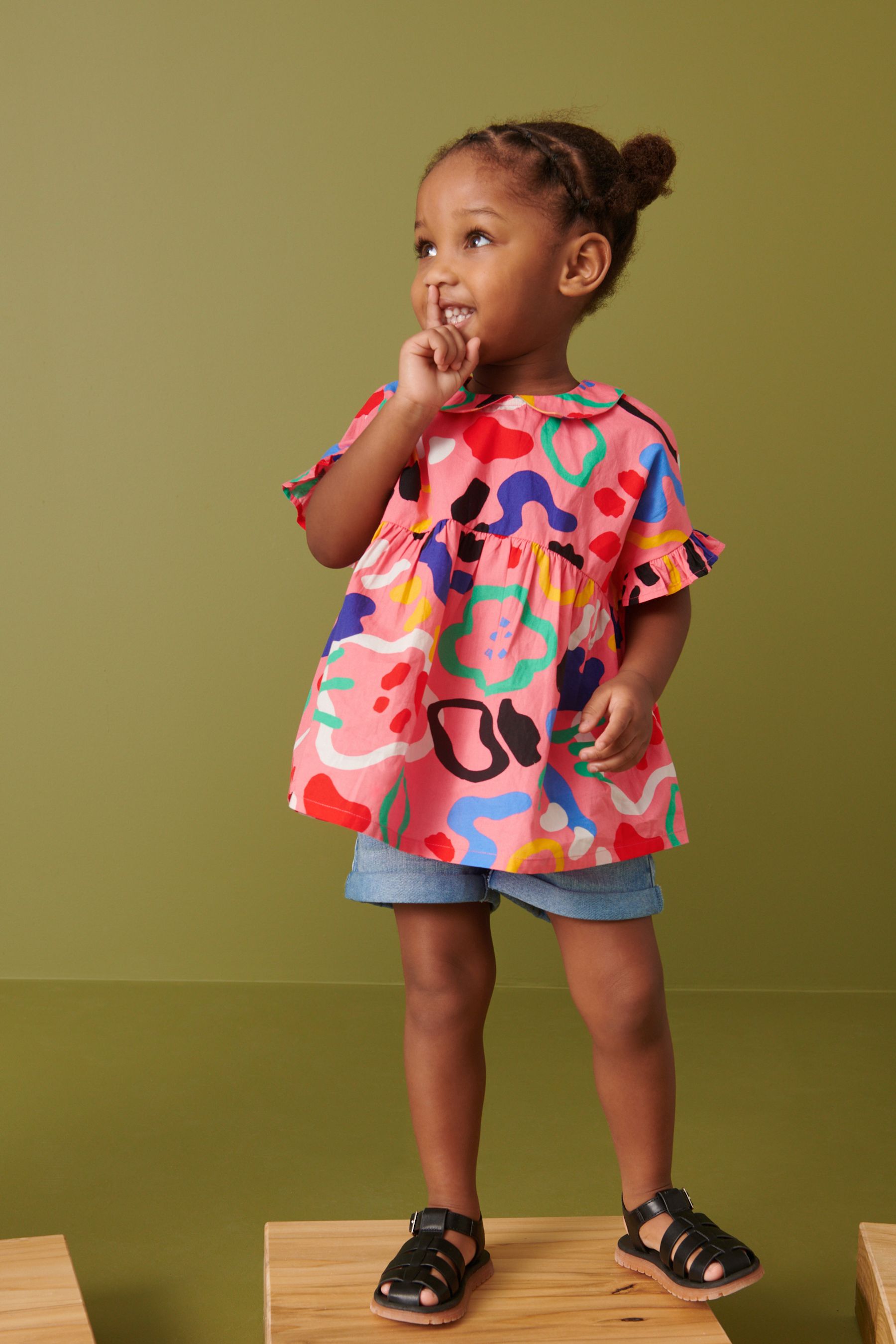 Pink Printed Cotton Blouse (12mths-8yrs)