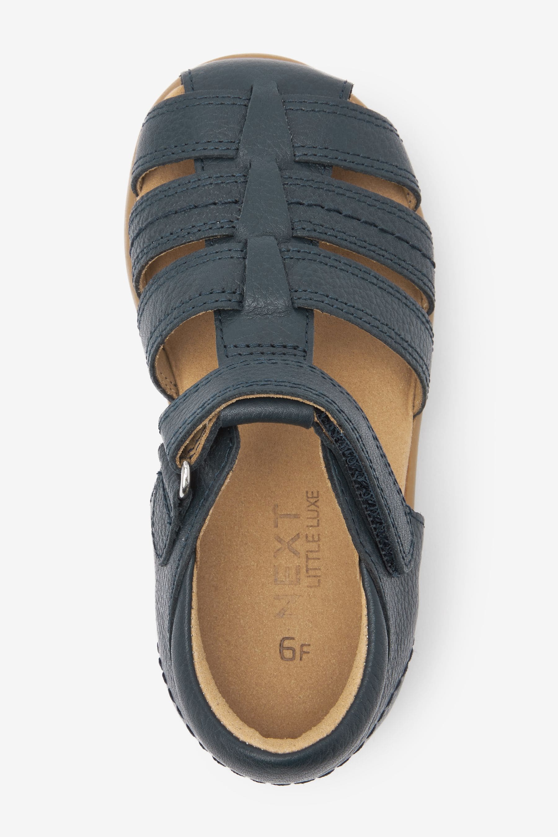 Navy Blue Little Luxe Leather Fisherman Sandals