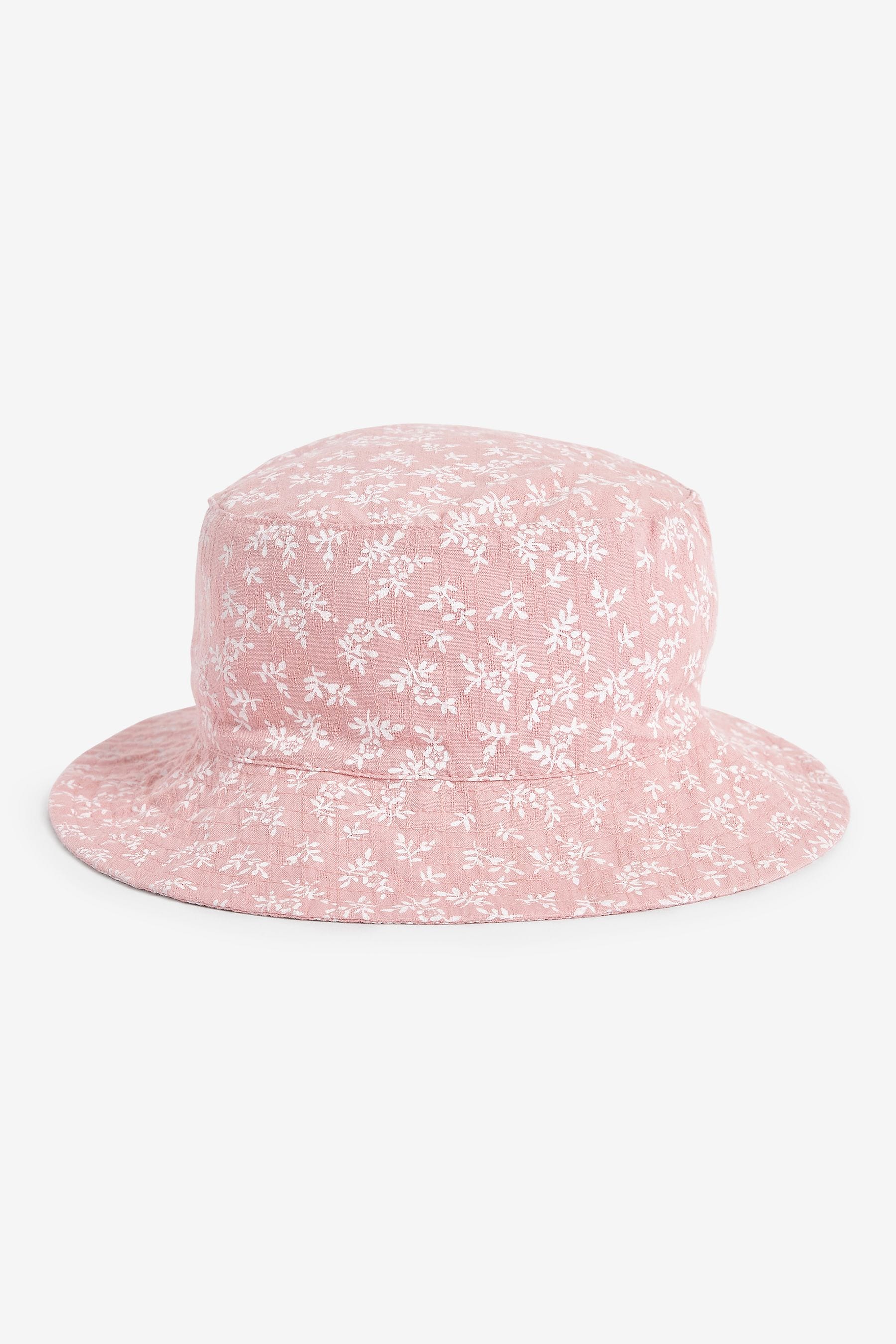 Pink Ditsy Lightweight Cotton Bucket Hat (3mths-10yrs)