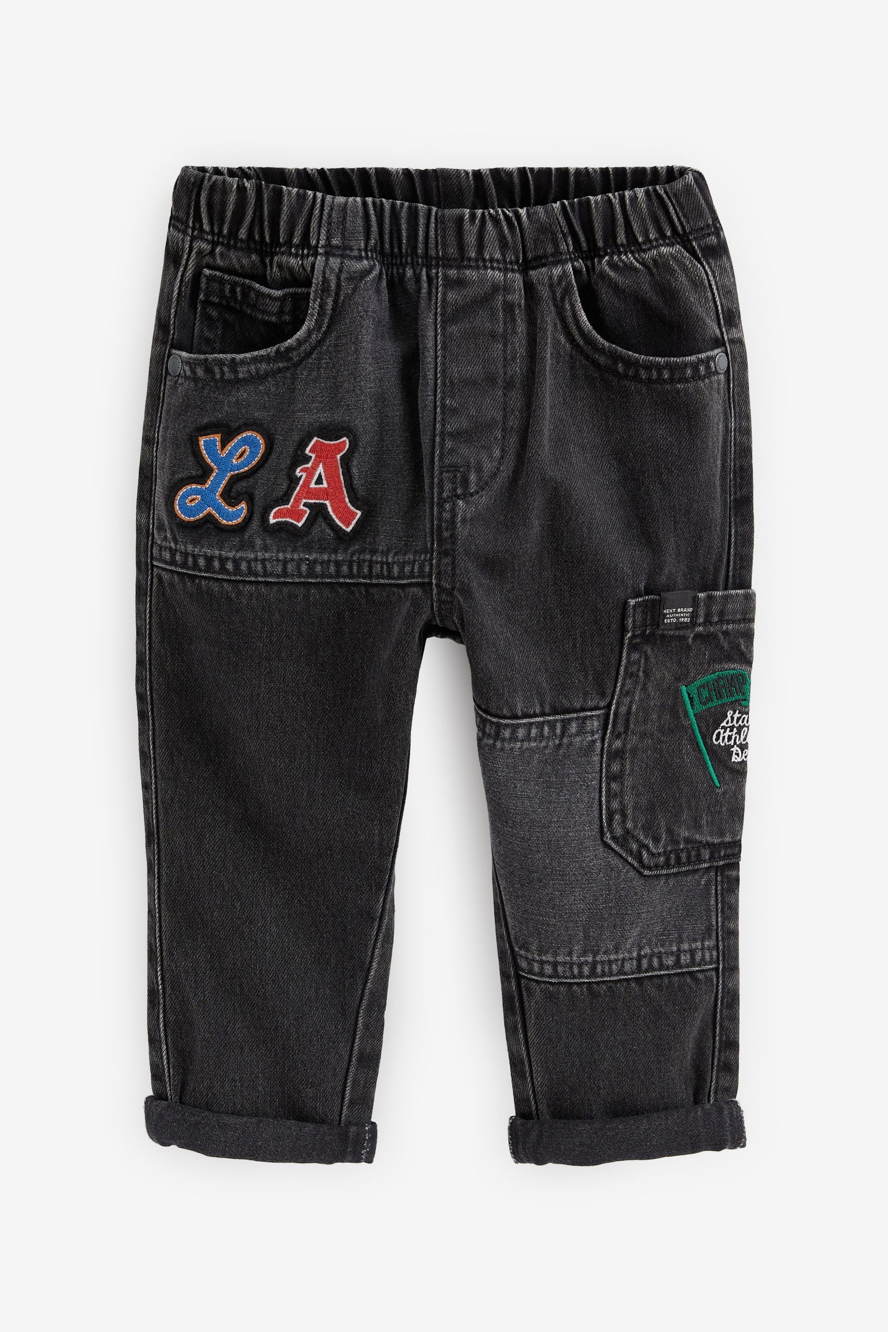 Black LA Badge Utility Jeans (3mths-7yrs)