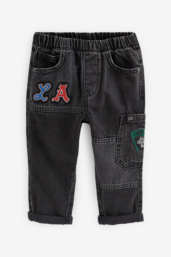 Black LA Badge Utility Jeans (3mths-7yrs)