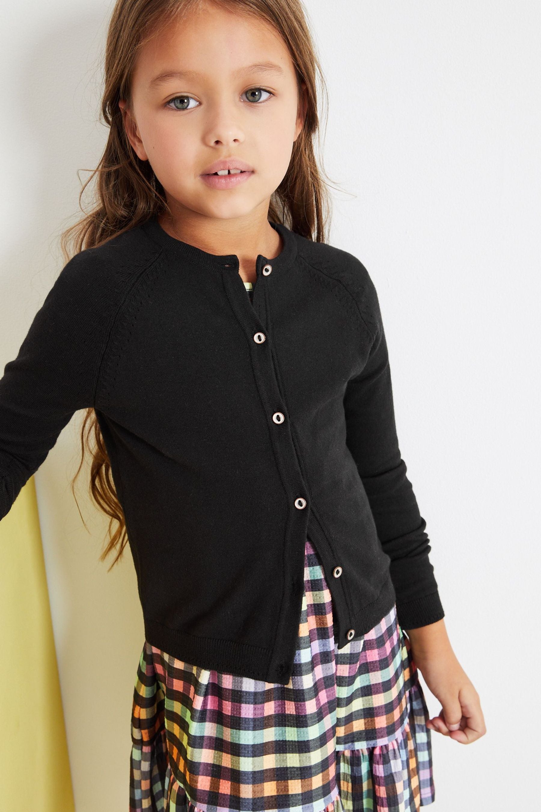 Black Button-Up Cardigan (3-16yrs)