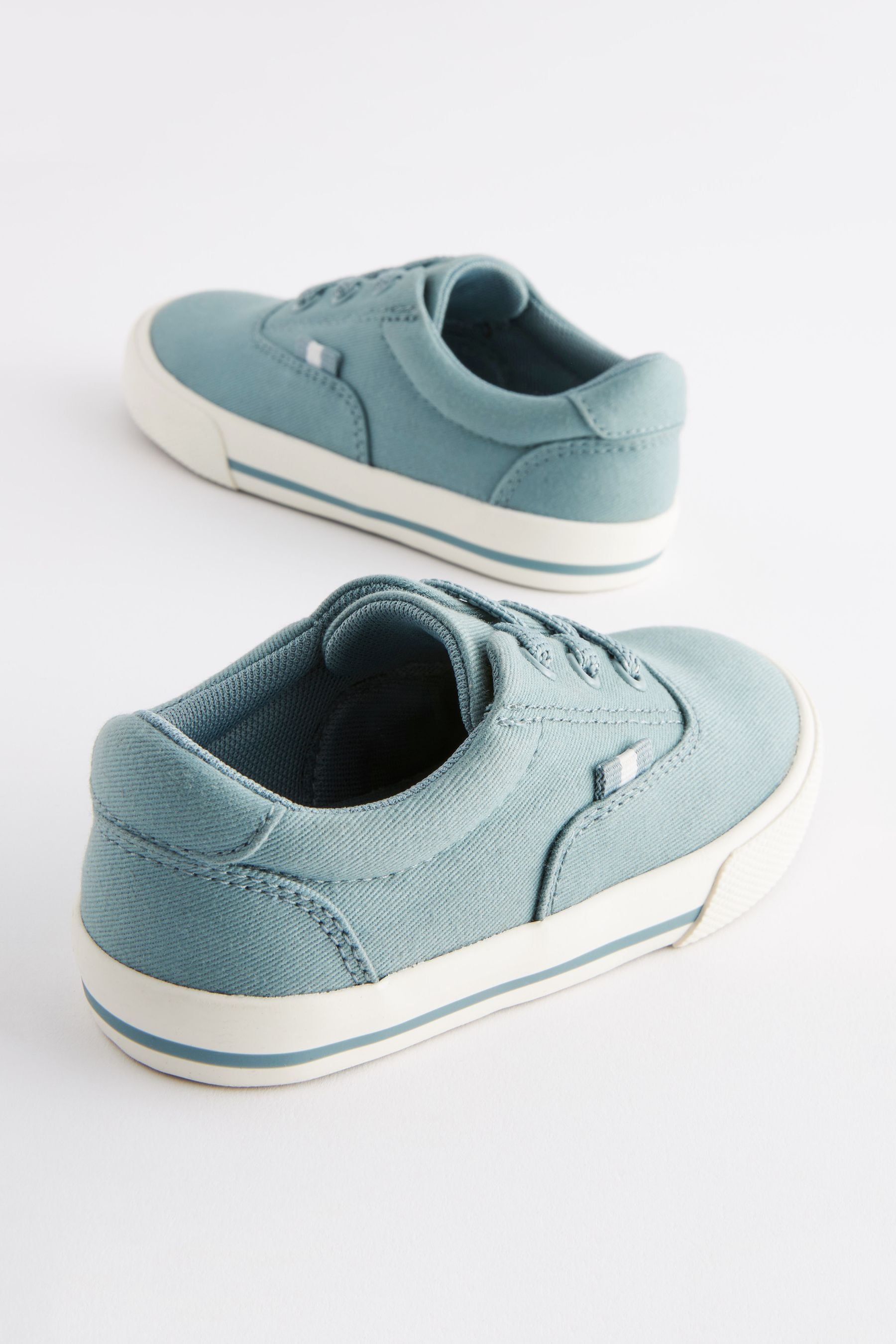 Mineral Blue Elastic Lace Up Shoes