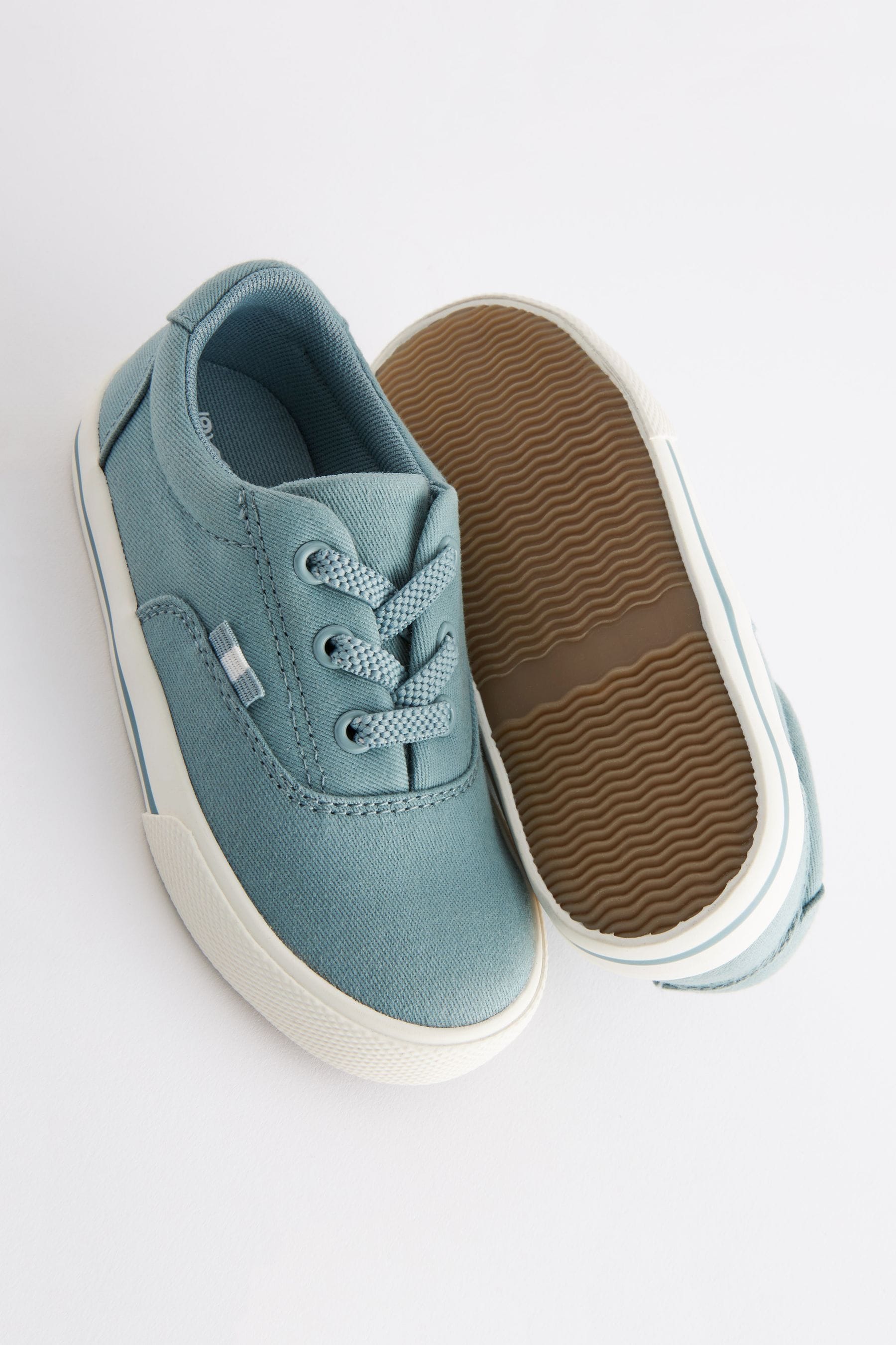 Mineral Blue Elastic Lace Up Shoes