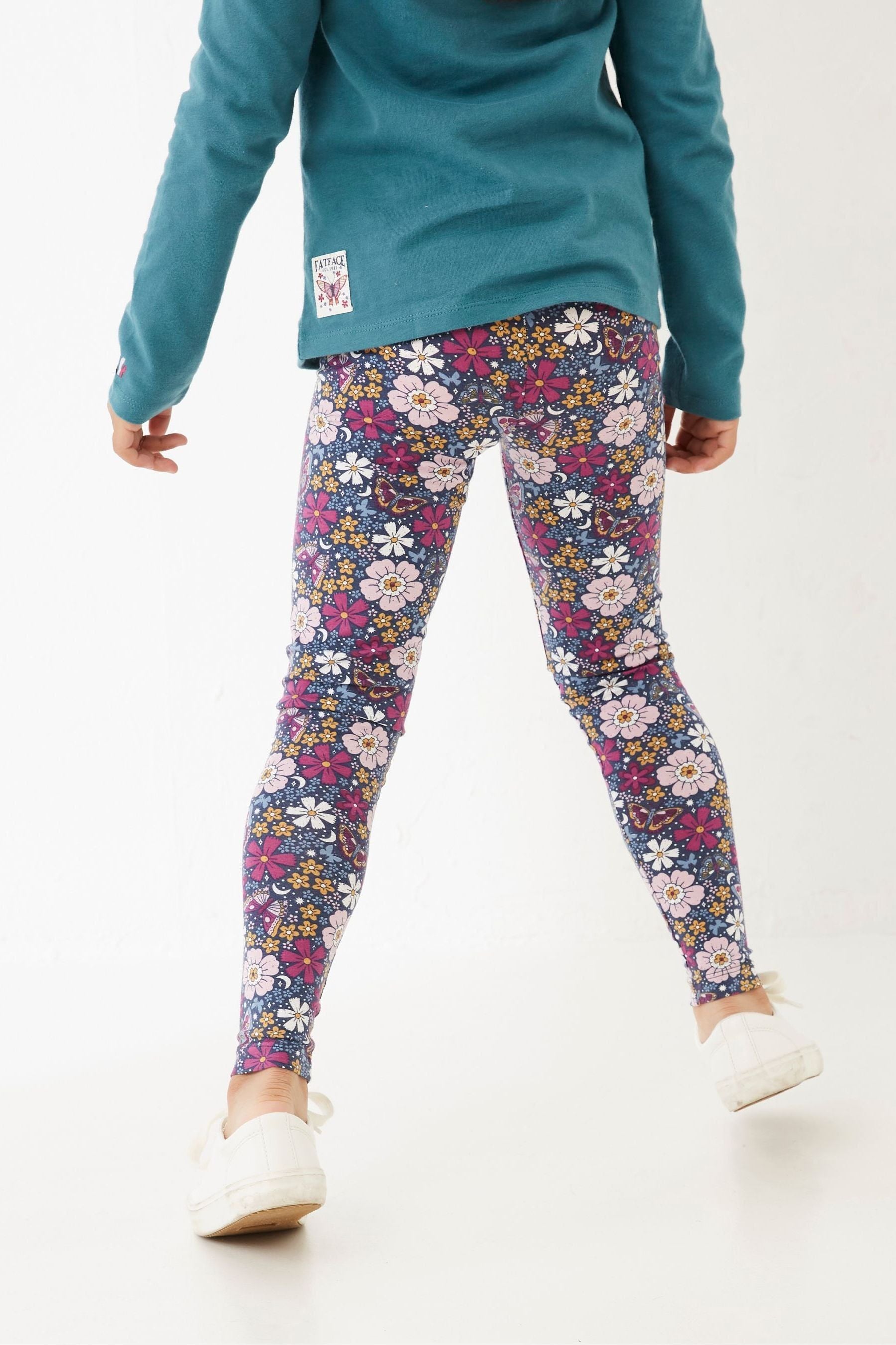 FatFace Purple Butterfly Floral Leggings 2 Pack