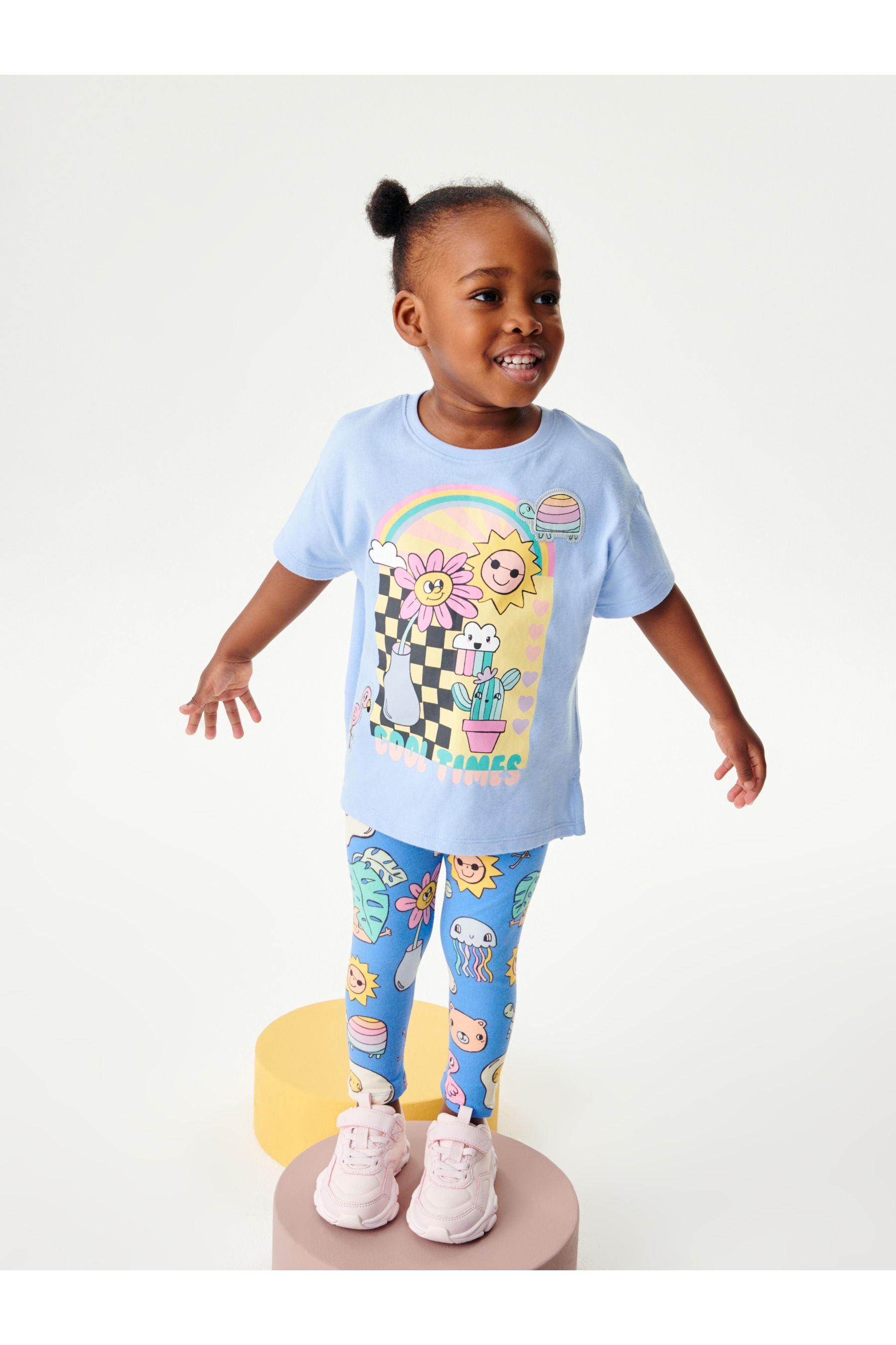 Blue Daisy Sunshine Oversized Cotton T-Shirt (3mths-7yrs)