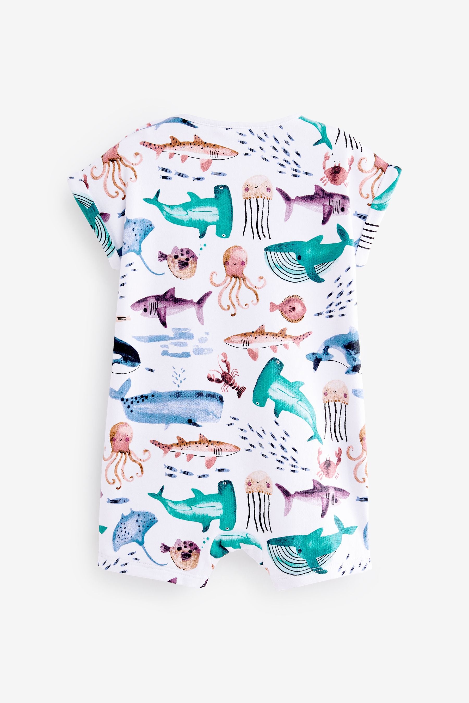 Blue Ocean Character Jersey Baby Romper