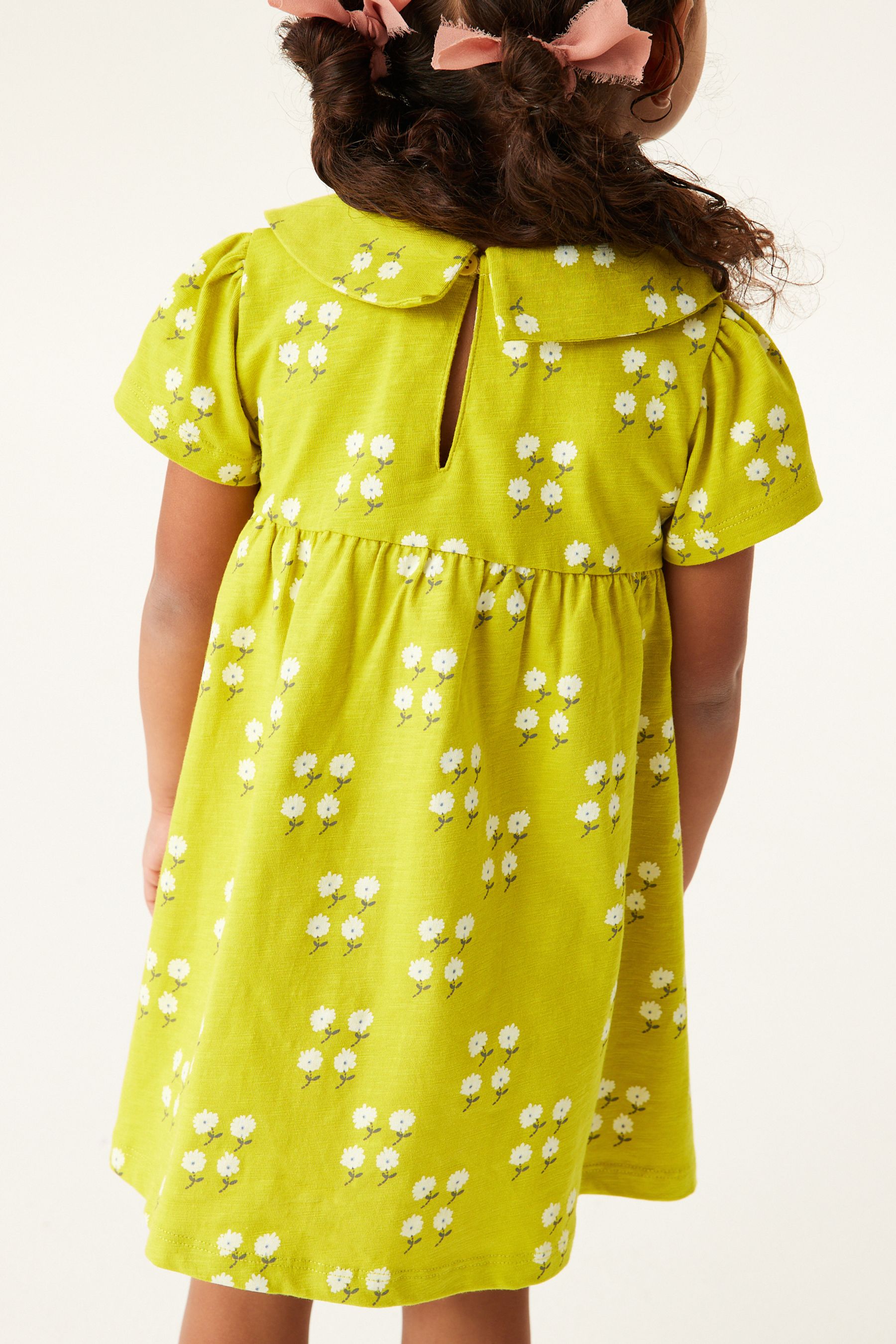 Green Short Sleeve Collar Dress (3mths-7yrs)