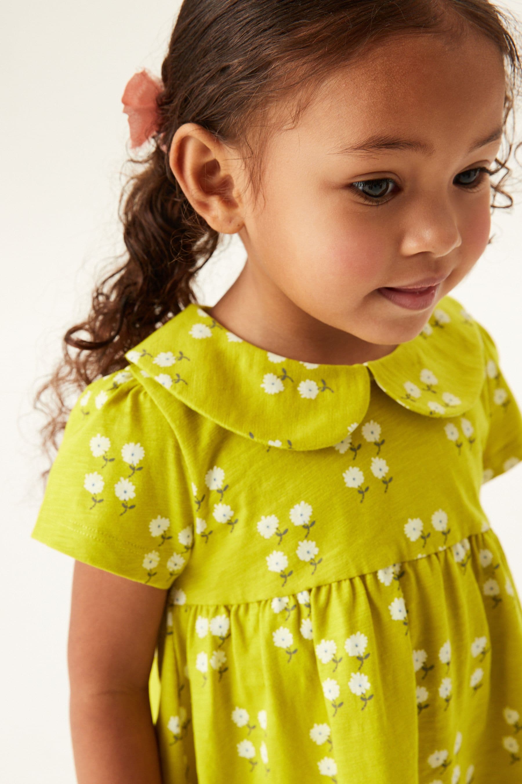 Green Short Sleeve Collar Dress (3mths-7yrs)